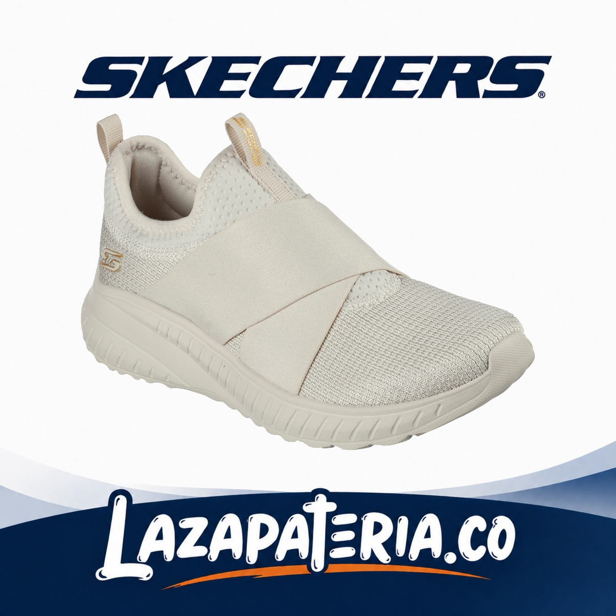Tenis Skechers BOBS Beige para mujer