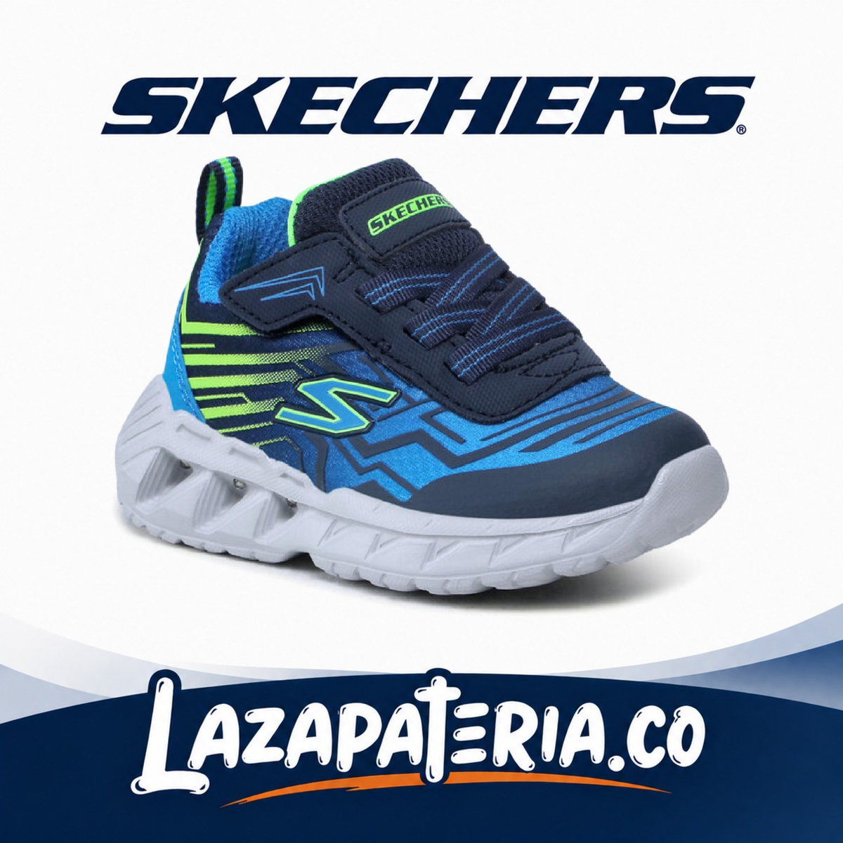 Tenis Skechers S-Lights Azul Navy para bebé