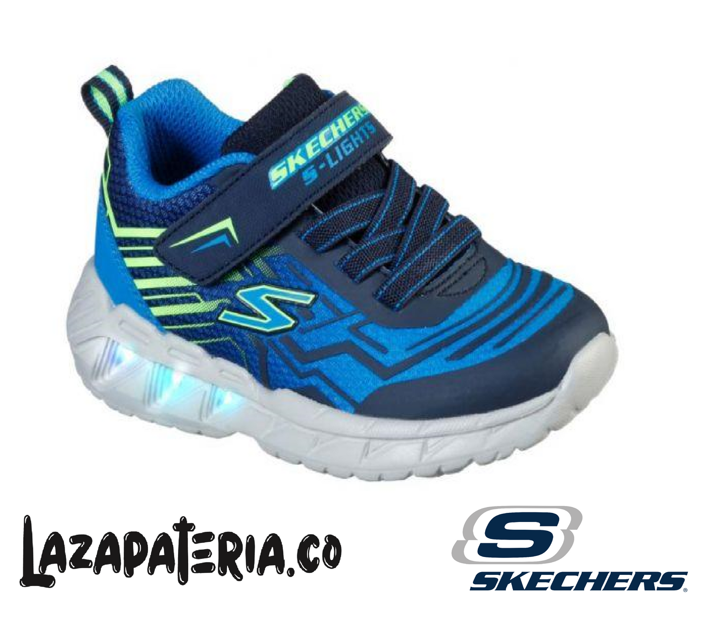 Tenis Skechers S-Lights Azul Navy para bebé