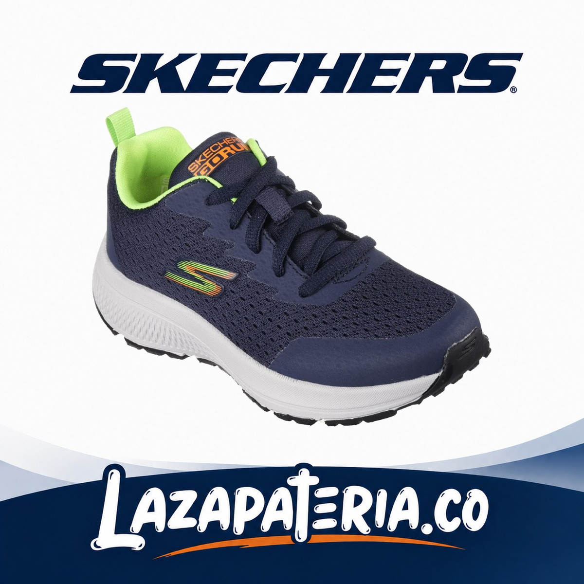 Tenis Skechers GOrun Azul Navy para niño