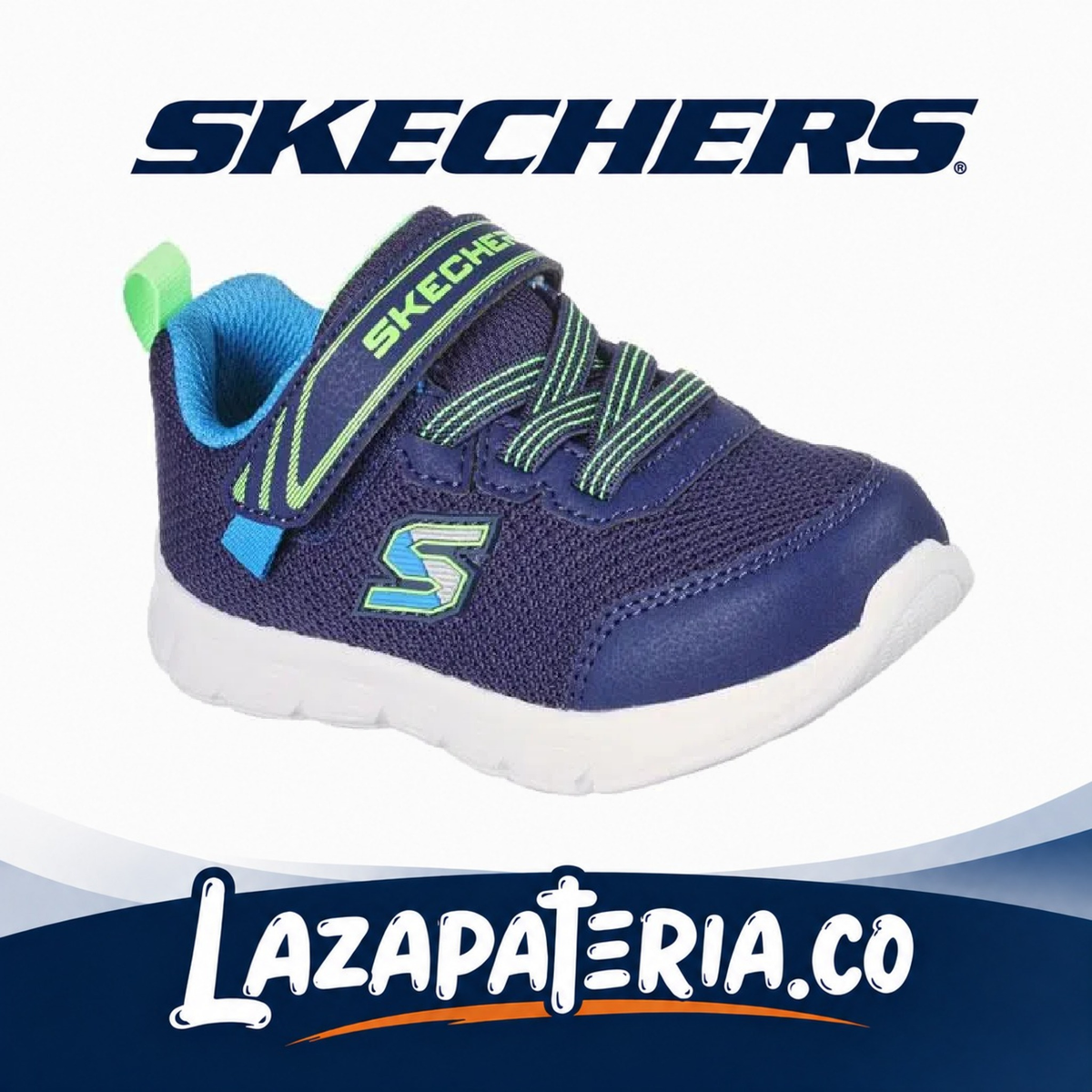 Tenis Skechers Comfy Flex Azul Navy para bebé