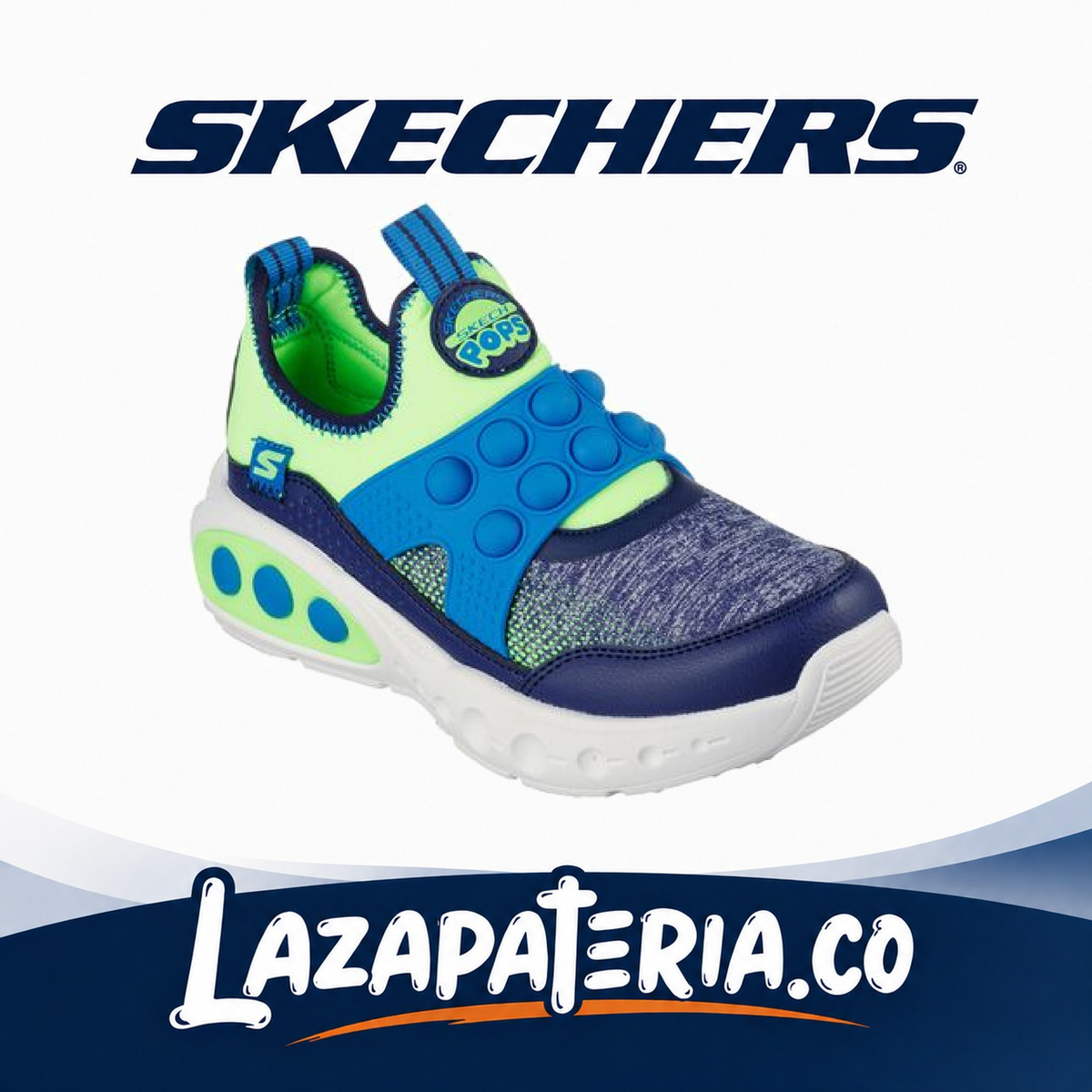 Tenis Skechers Skech Pops Azul Navy para niño