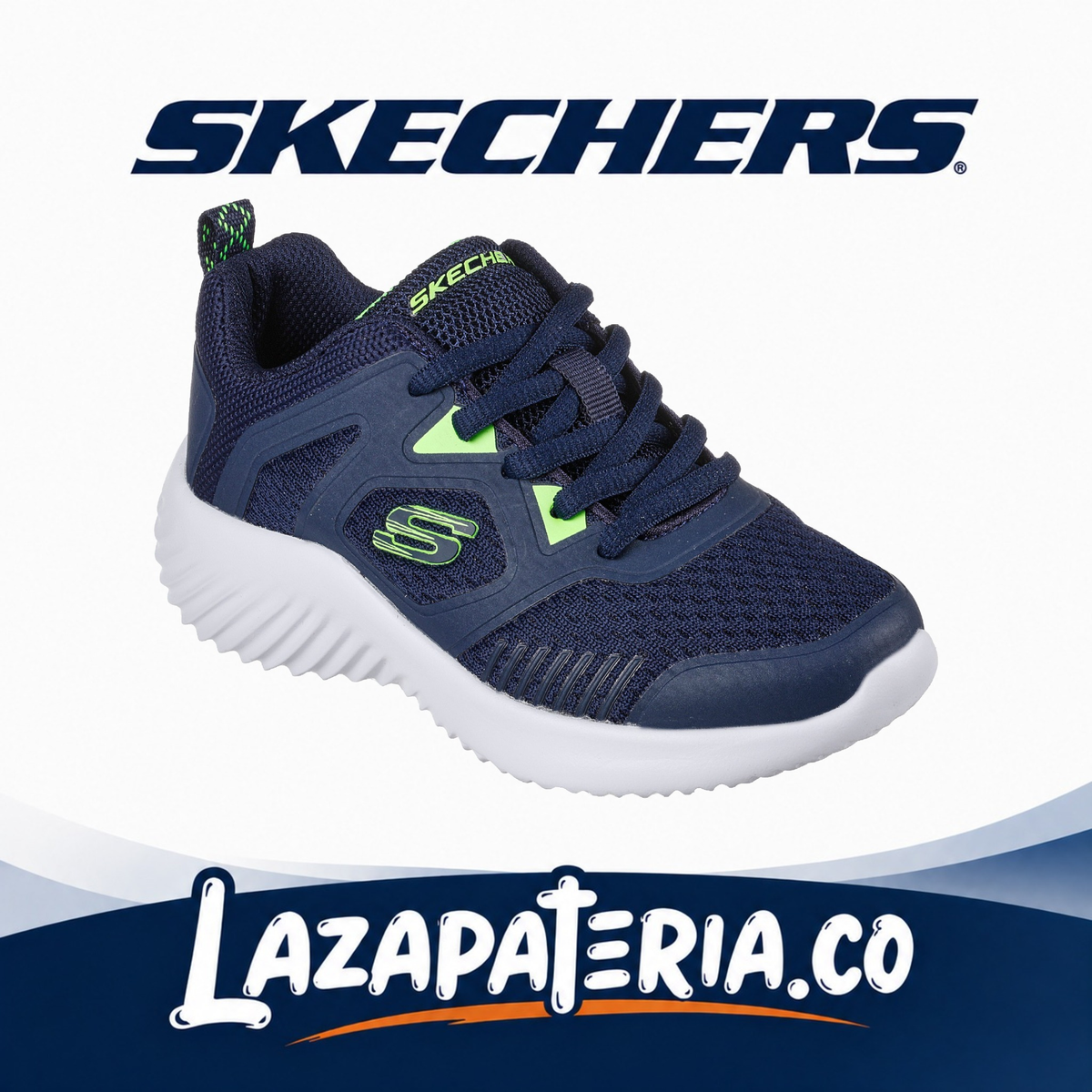 Tenis Skechers Bounder Azul Navy para niño