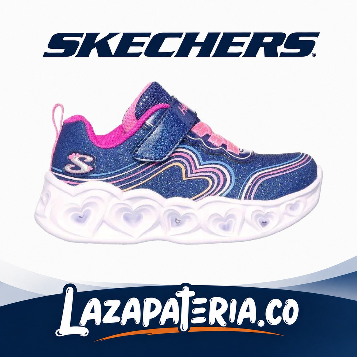 Tenis Skechers Heart Lights Multicolor para bebé, vista 2