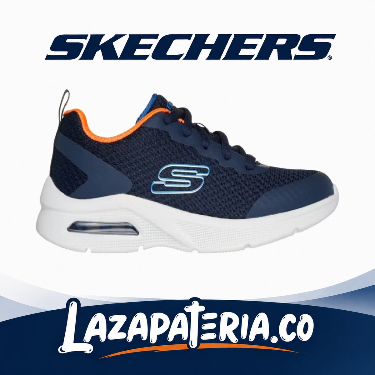 Tenis Skechers Microspec Max Azul Navy para niño