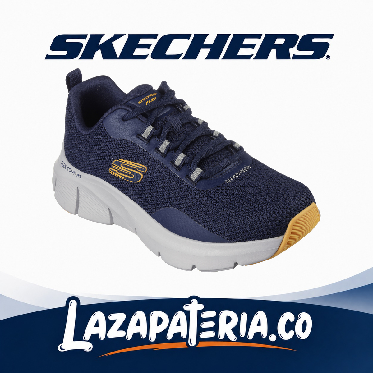 Tenis Skechers Flex Comfort Azul Navy para hombre