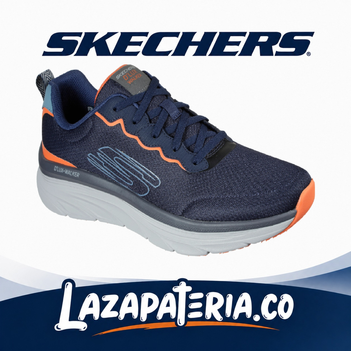 Tenis Skechers D'Lux Walker Azul Navy para hombre