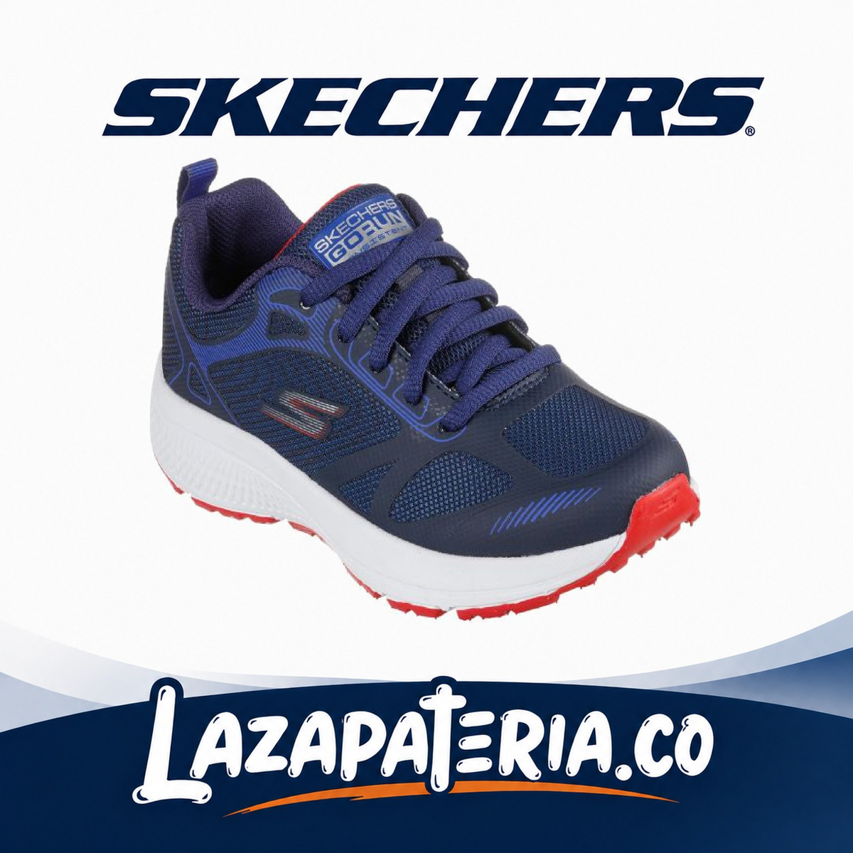 Tenis Skechers GOrun Azul Navy para niño