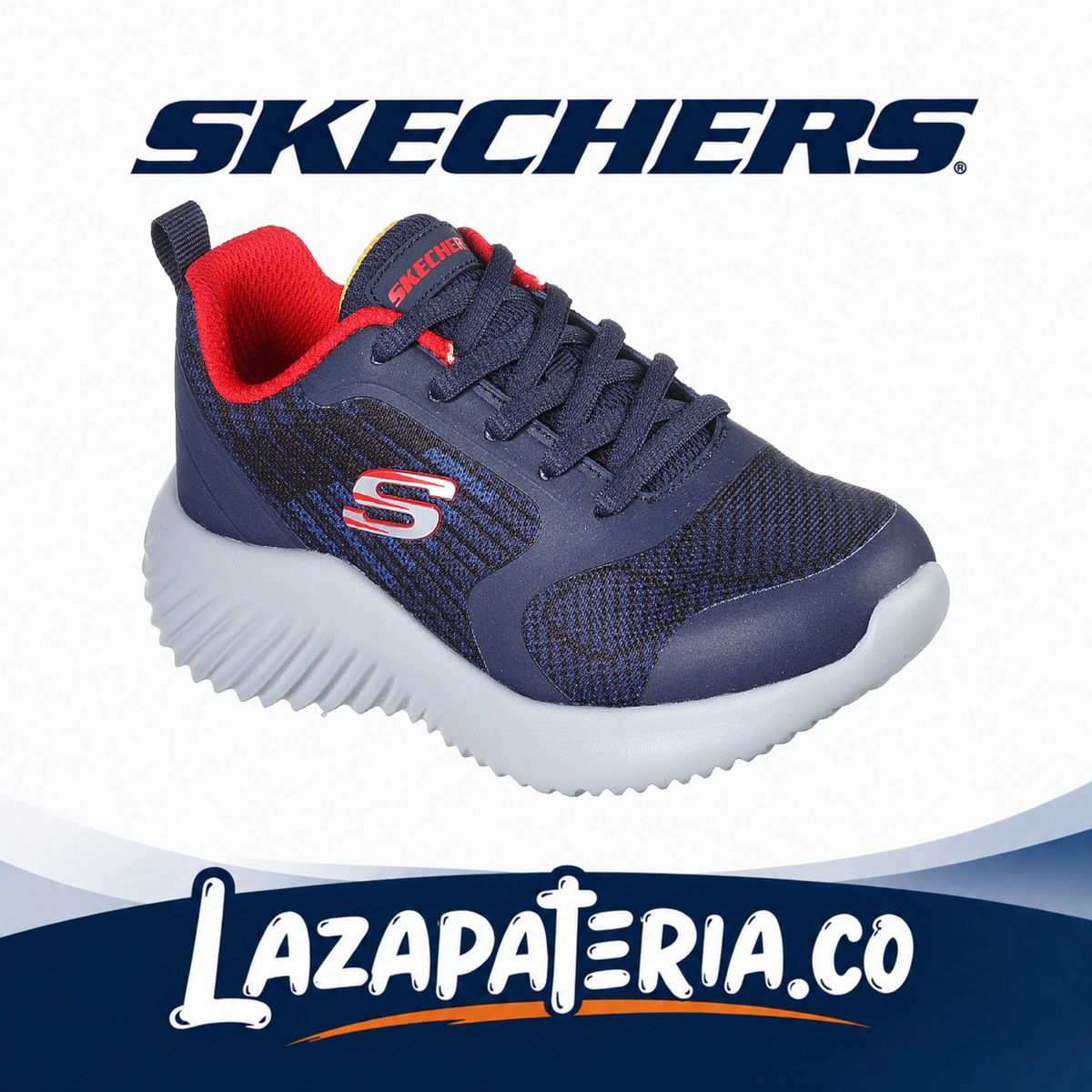 Tenis Skechers Bounder Azul Navy para niño