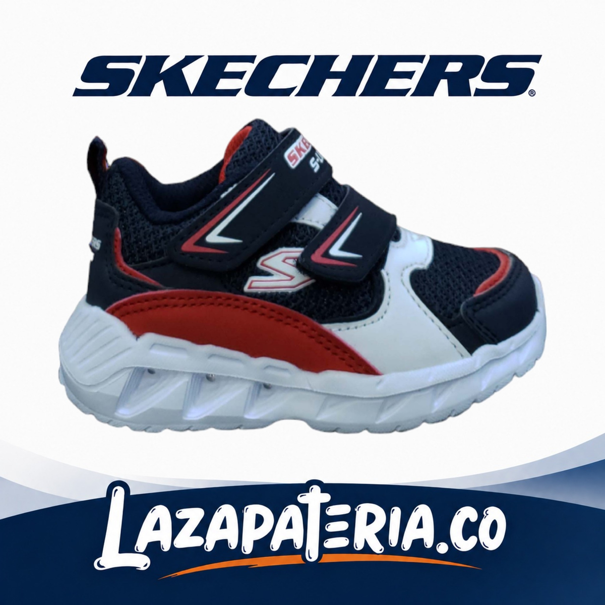 Tenis Skechers S-Lights Azul Navy para bebé