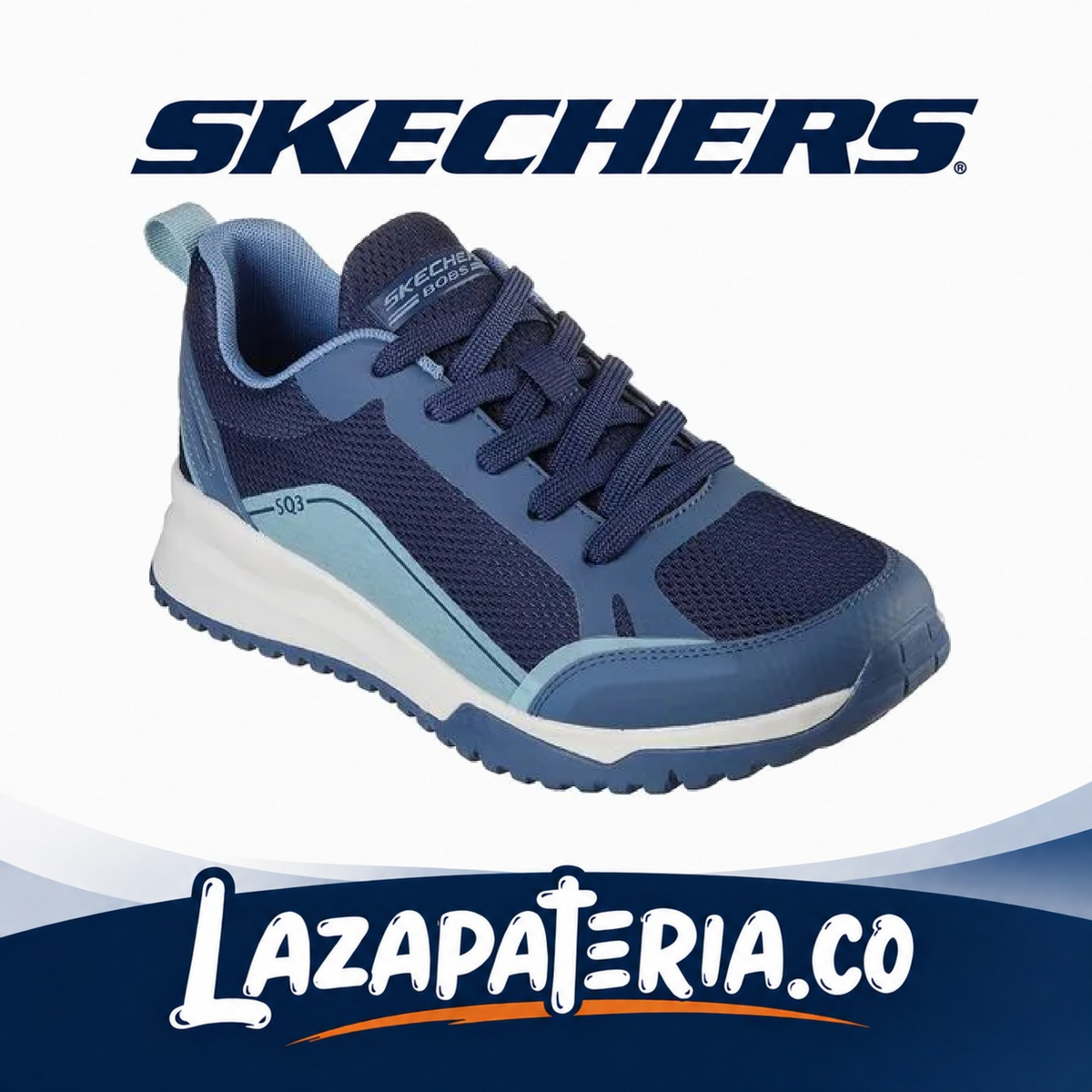 Tenis Skechers BOBS Sport Azul Navy para mujer