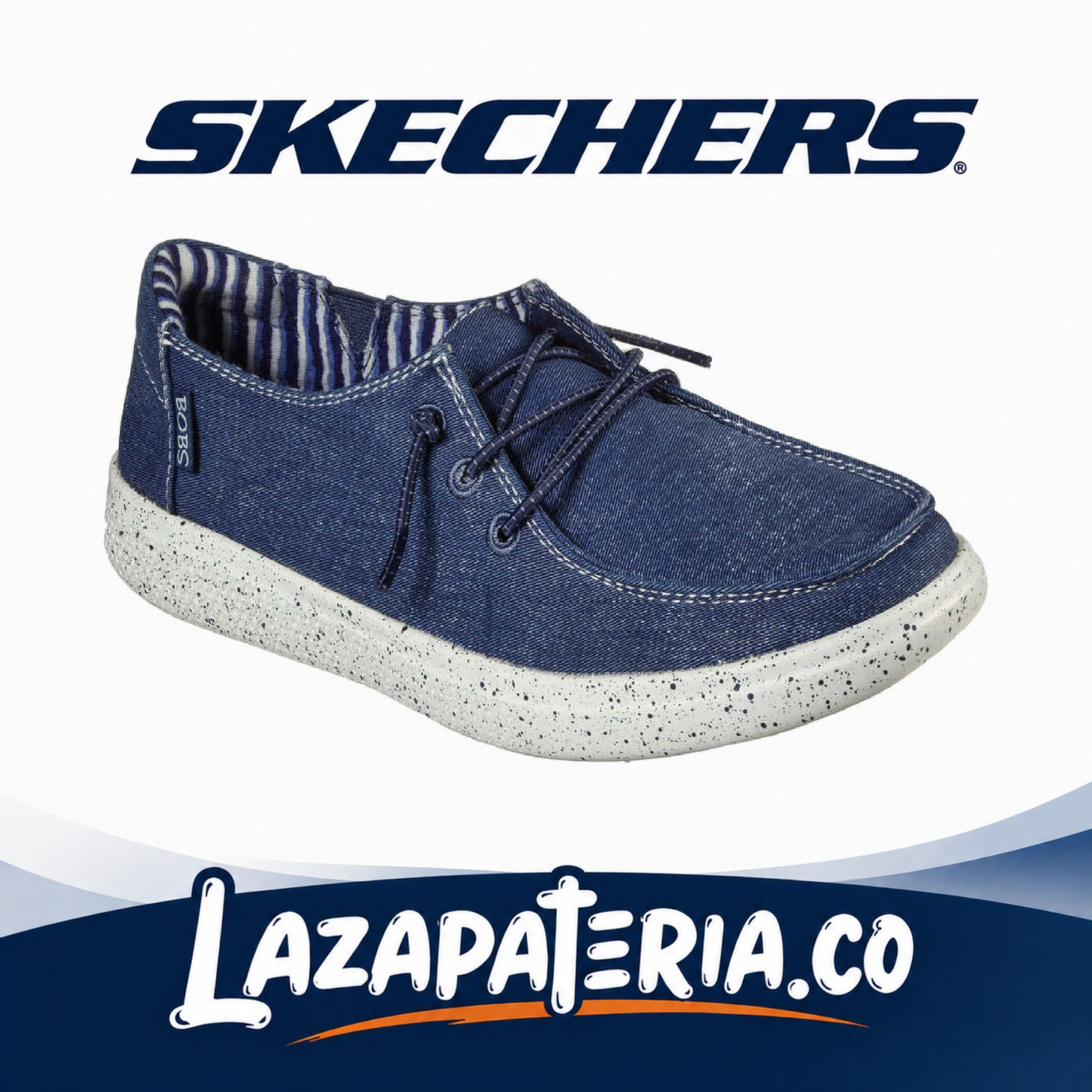 Mocasines Skechers BOBS Azul Navy para mujer