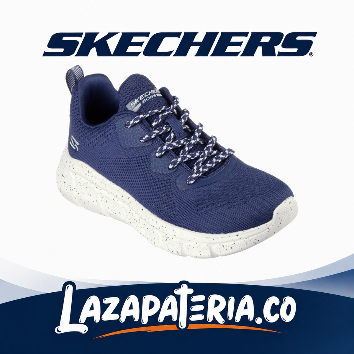 Tenis Skechers BOBS Sport Azul Navy para mujer