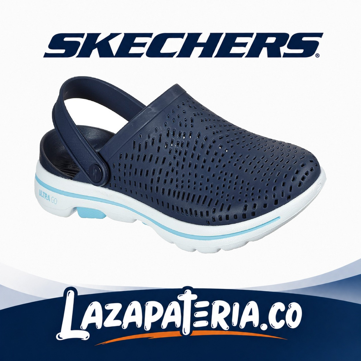 Chanclas Skechers Foamies Azul Navy para mujer