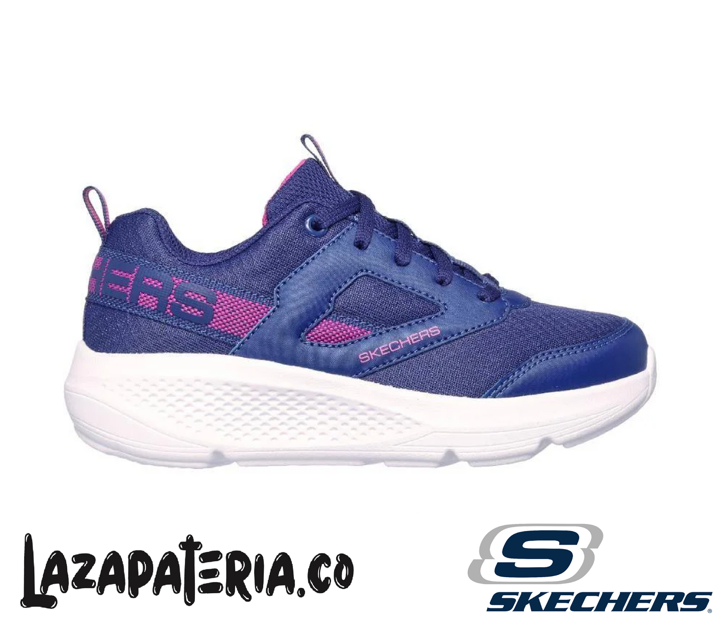 Tenis Skechers GOrun Azul Navy para niña, vista 2