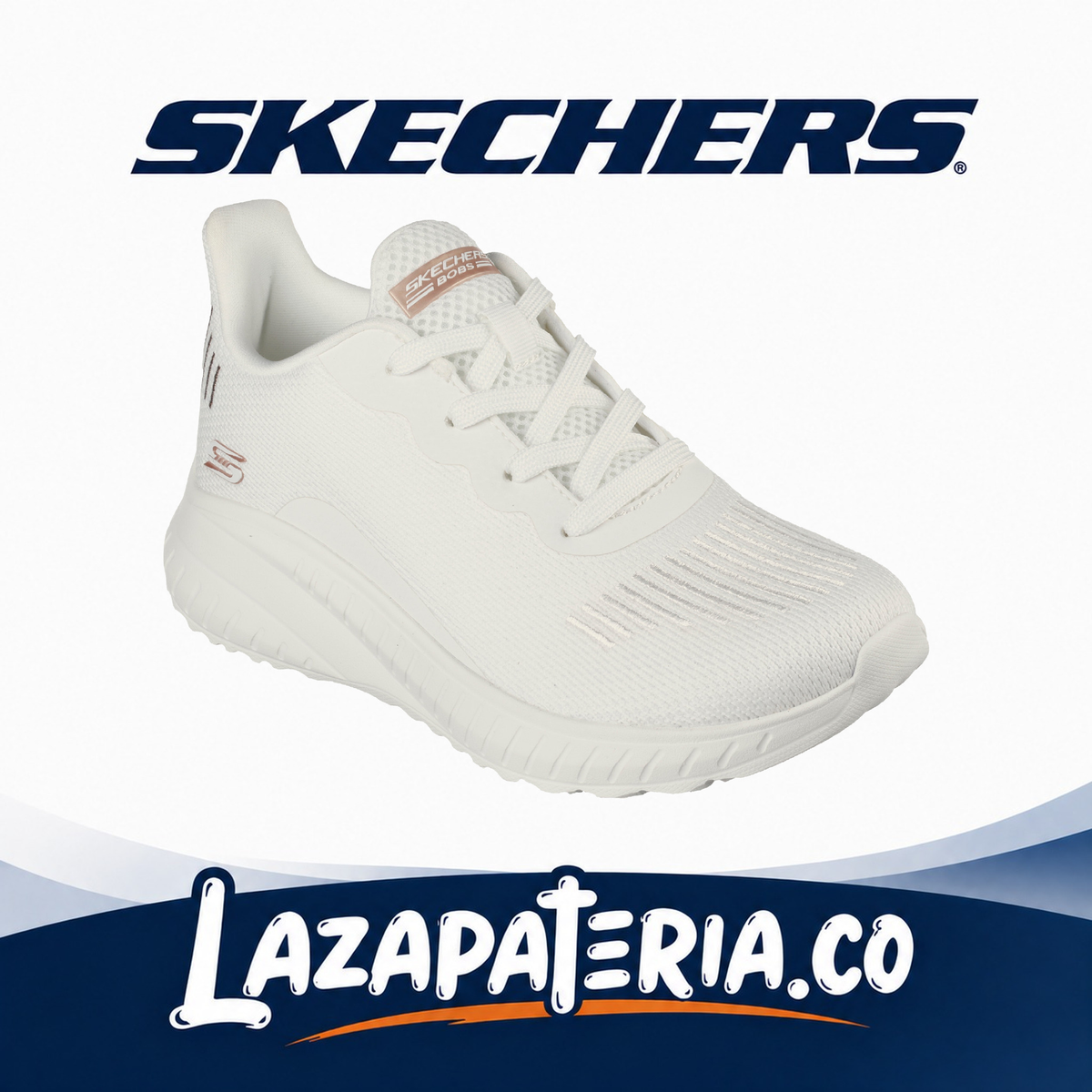 Tenis Skechers BOBS Sport Blanco para mujer