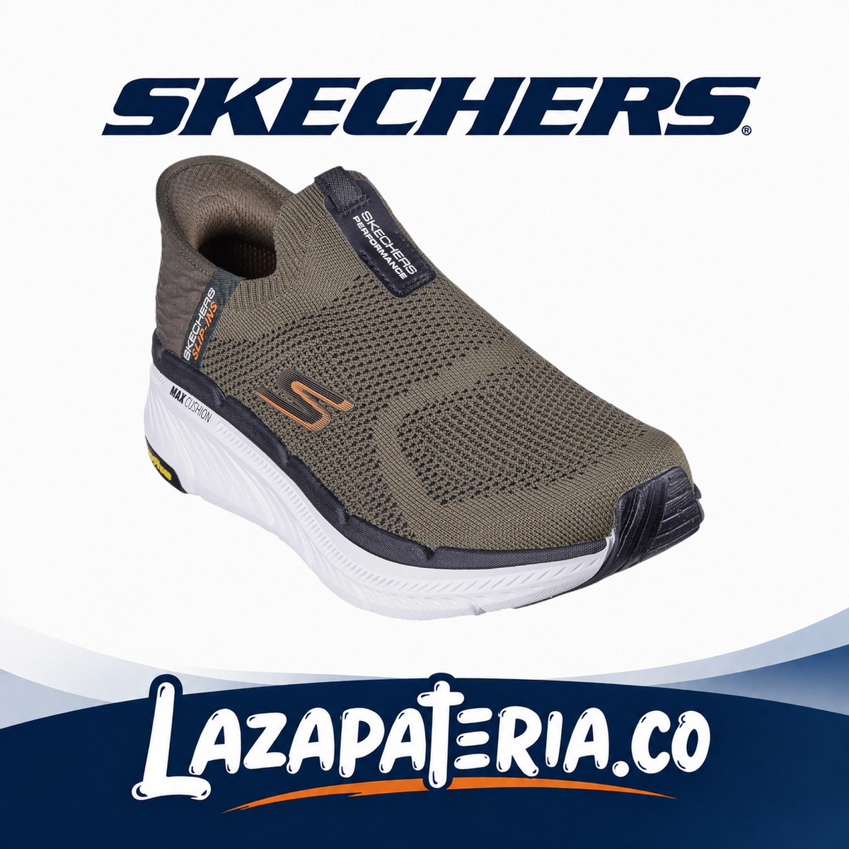 Tenis Skechers Slip-ins Verde Oliva para hombre
