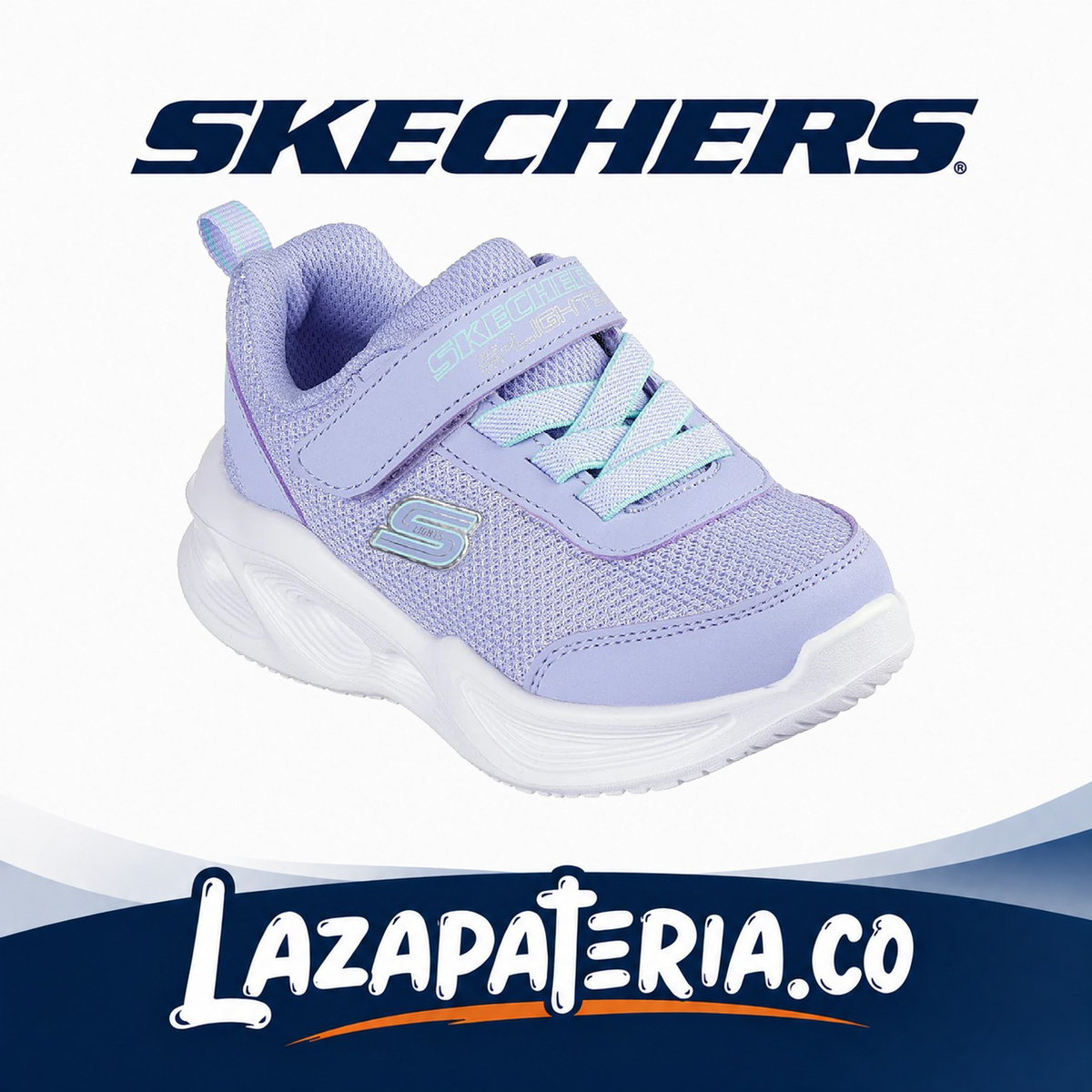 Tenis Skechers Sola Glow Lila para bebé