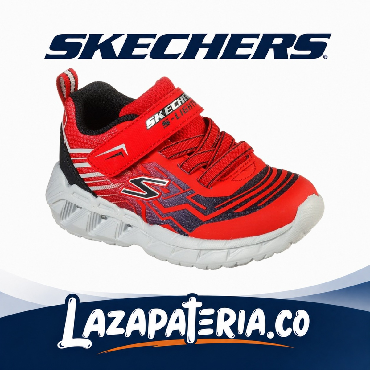 Tenis Skechers S-Lights Rojo para bebé
