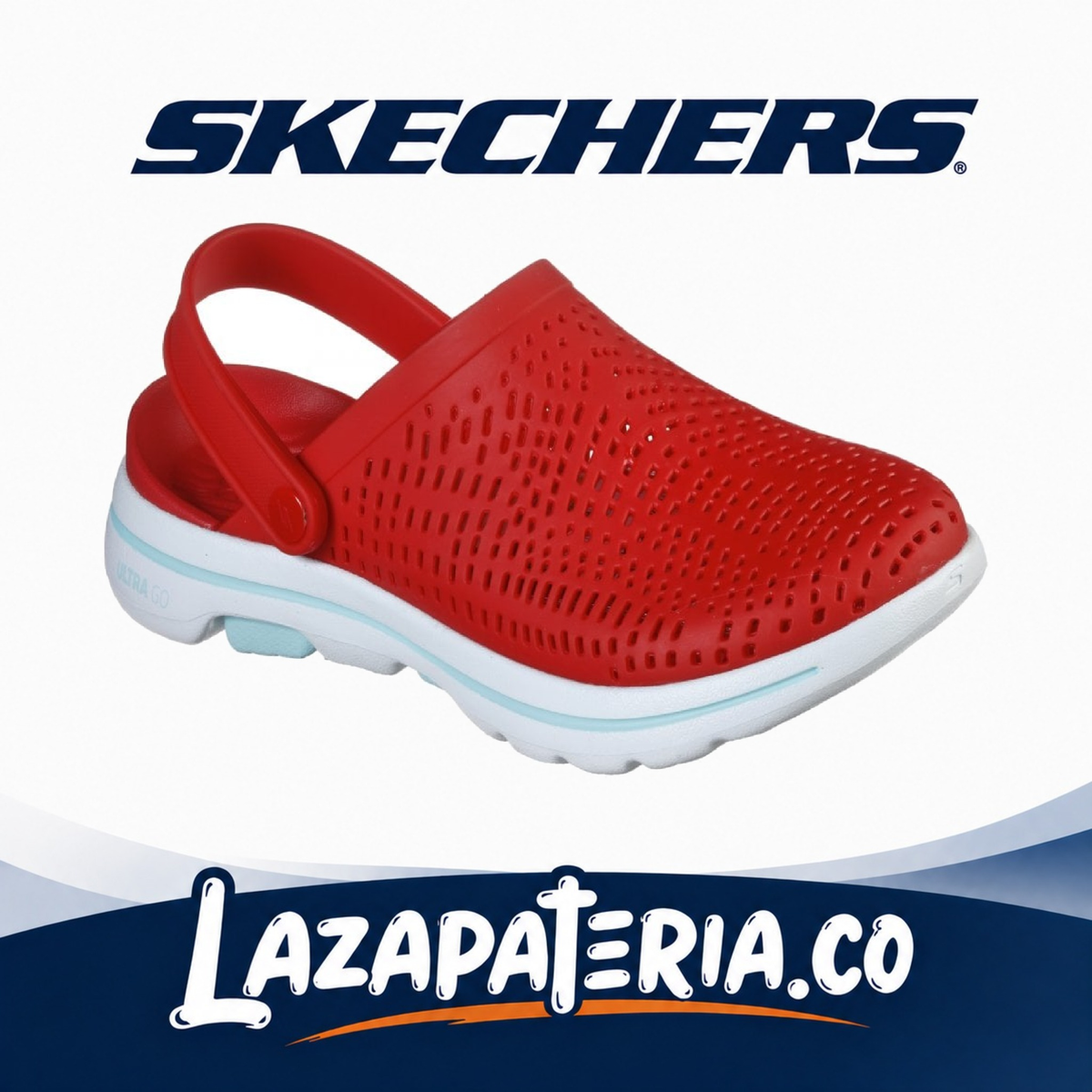Chanclas Skechers Foamies GO Walk 5 Rojo para mujer