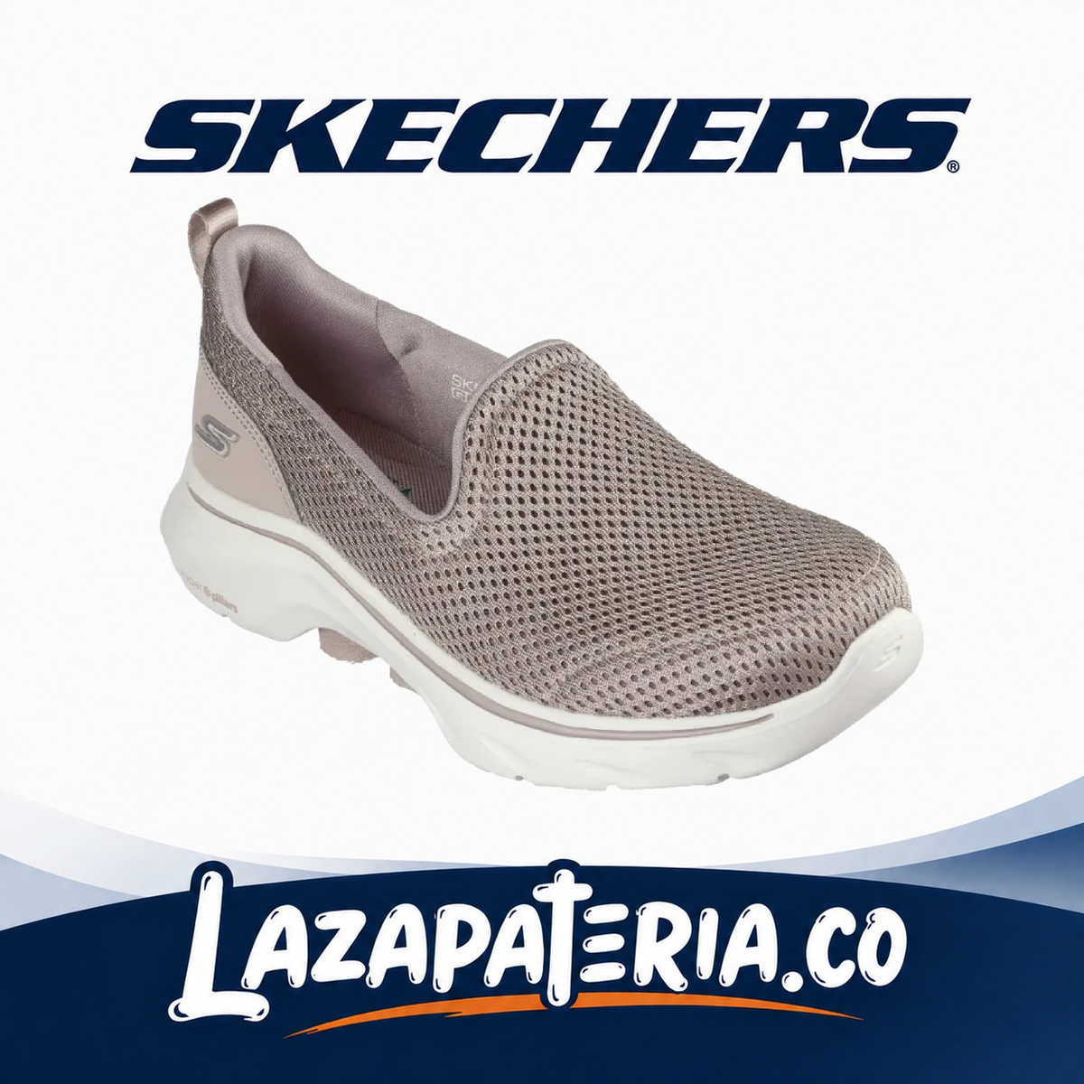 Baletas Skechers GO Walk 7 Beige para mujer