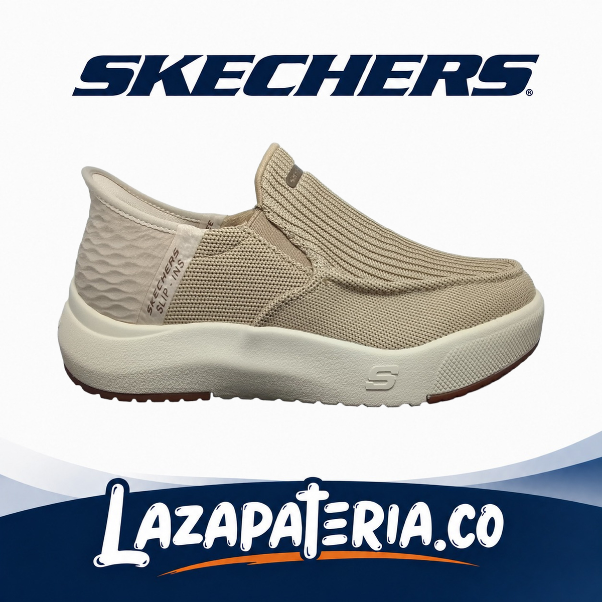 Mocasines Skechers Beige para hombre