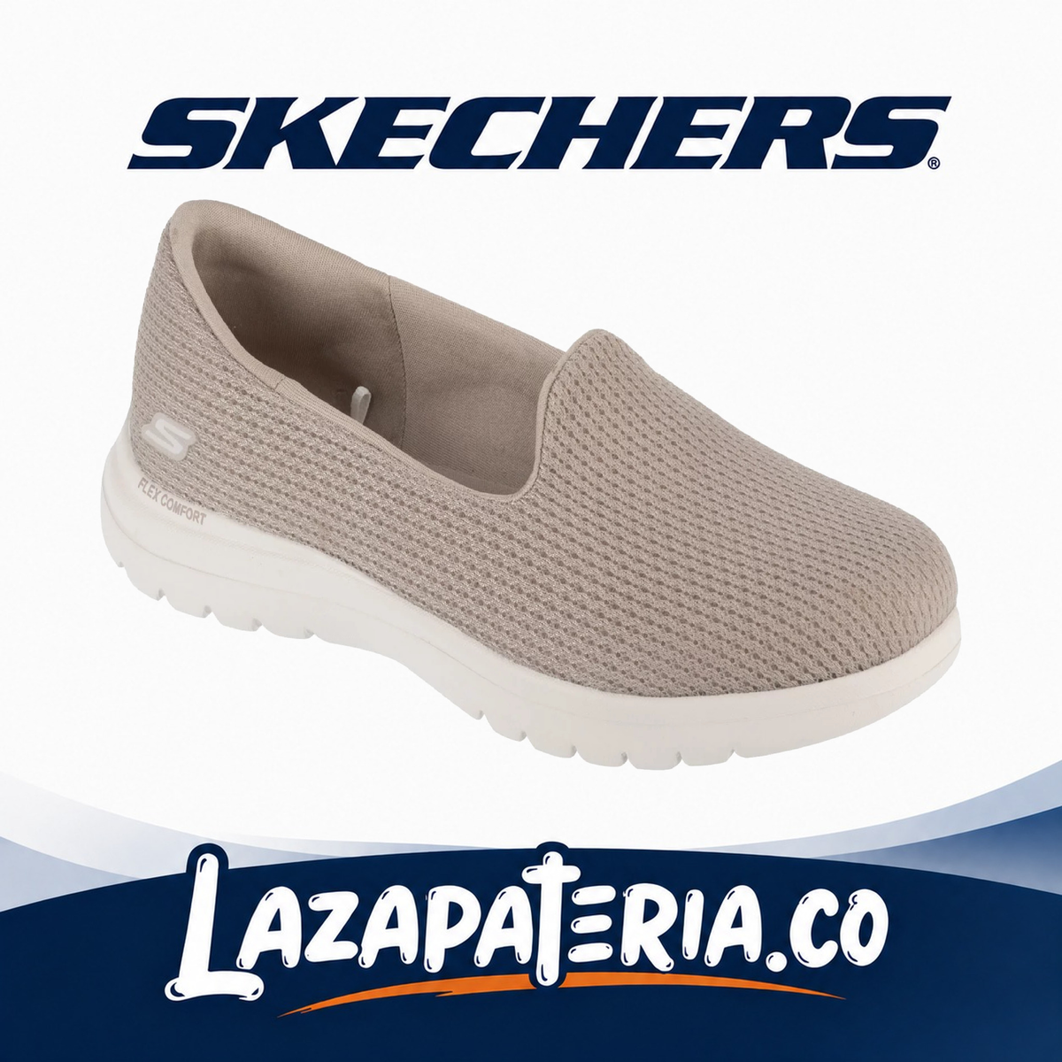 Baletas Skechers Flex Comfort Beige para mujer
