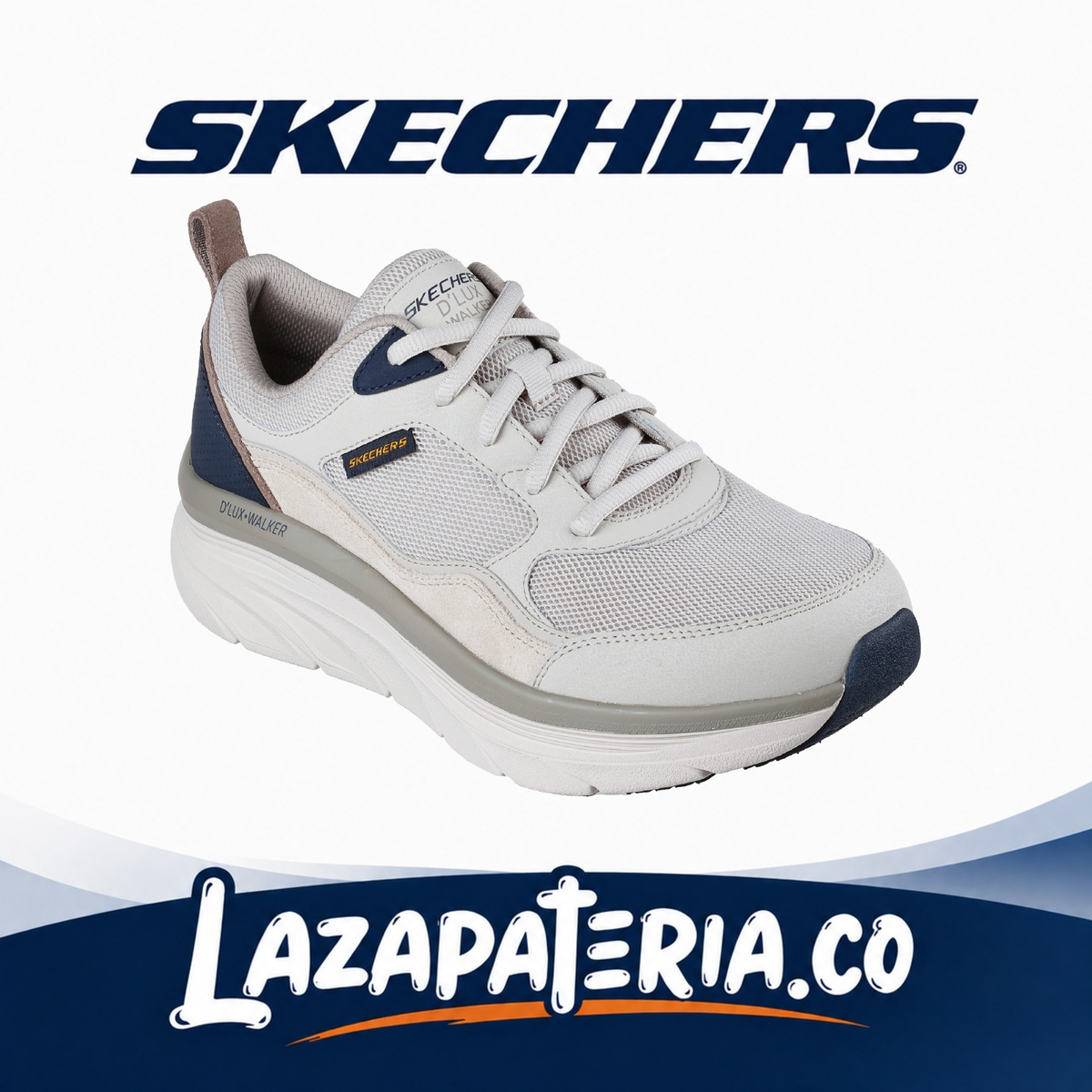 Tenis Skechers D'Lux Walker Beige para hombre