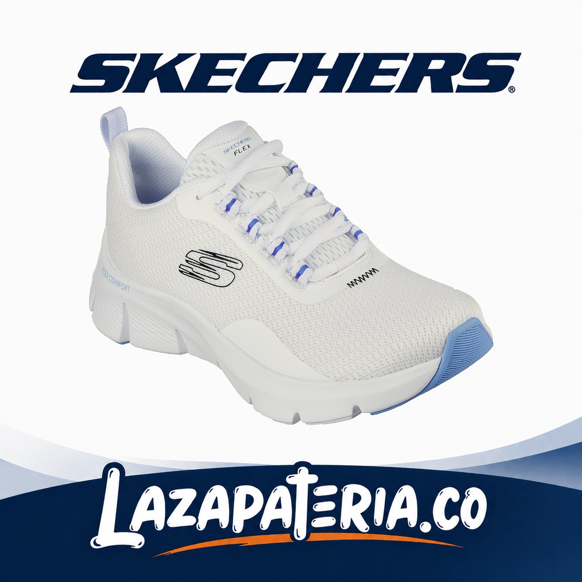 Tenis Skechers Flex Comfort Blanco para mujer