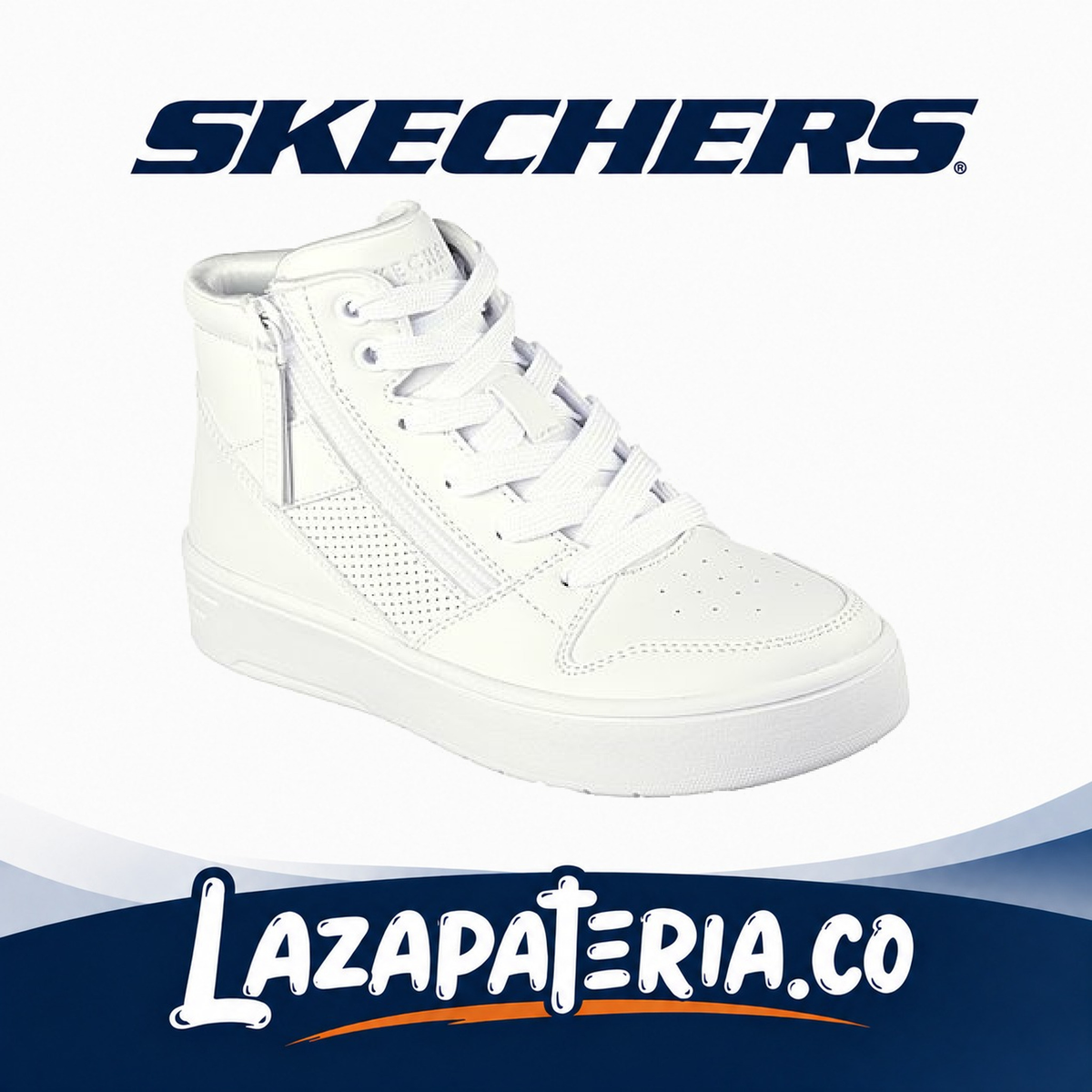 Botas Skechers Court High Blanco para niña