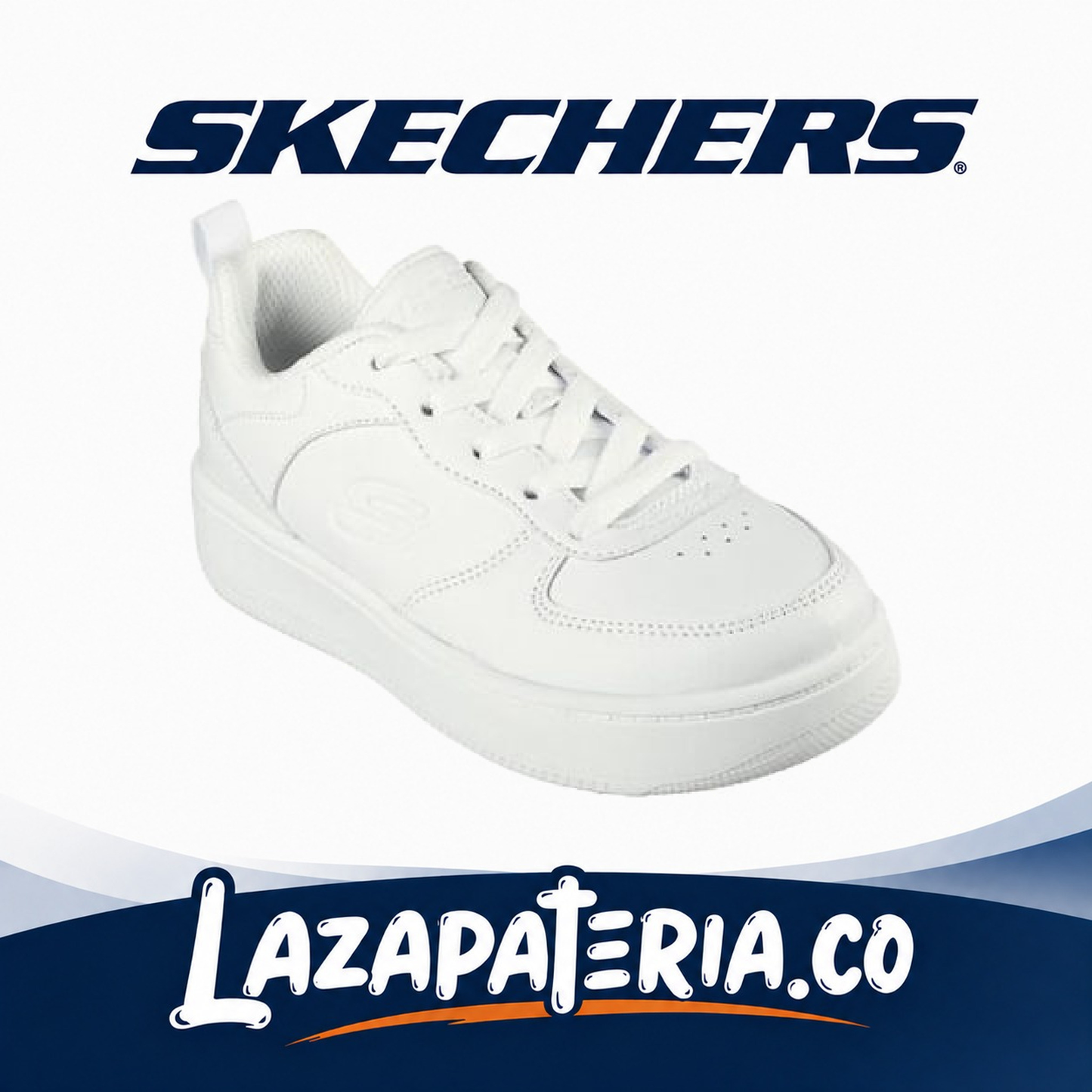 Tenis Skechers Sport Court 92 Blanco para niño