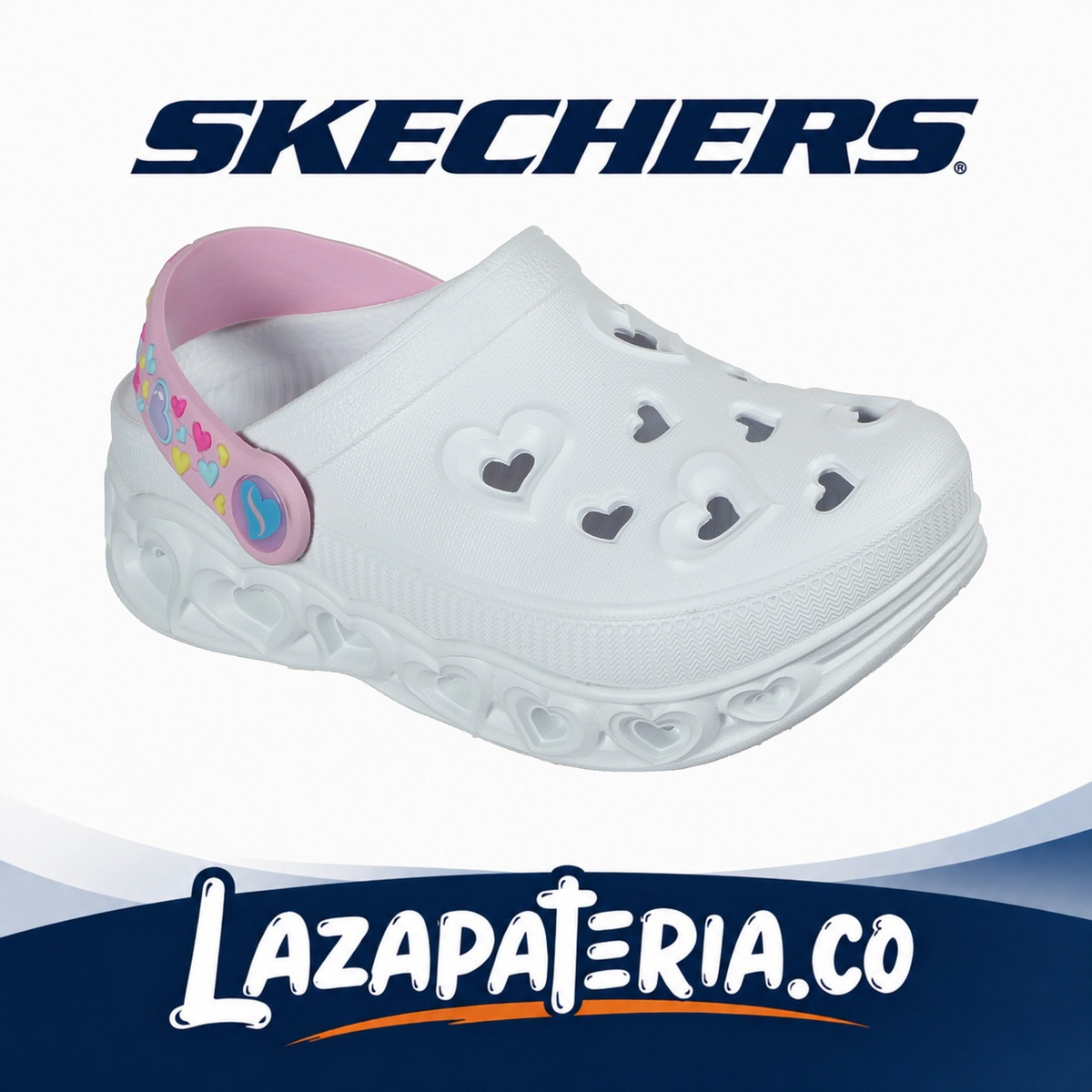 Chanclas Skechers Foamies Blanco para niña