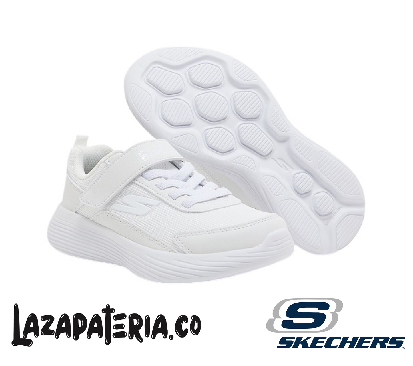 Tenis Skechers GOrun Blanco para niña, vista 4