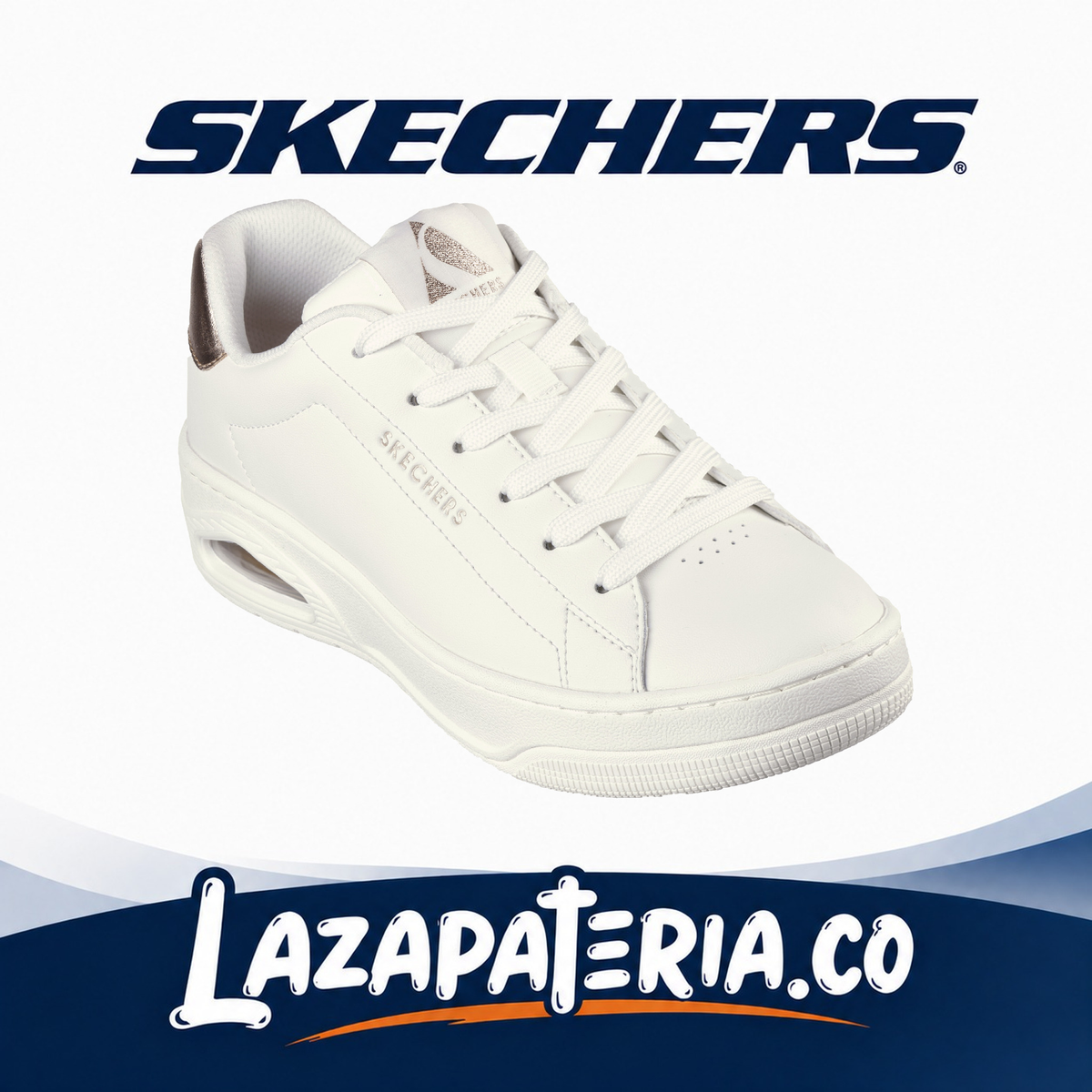 Tenis Skechers UNO Court Blanco para mujer