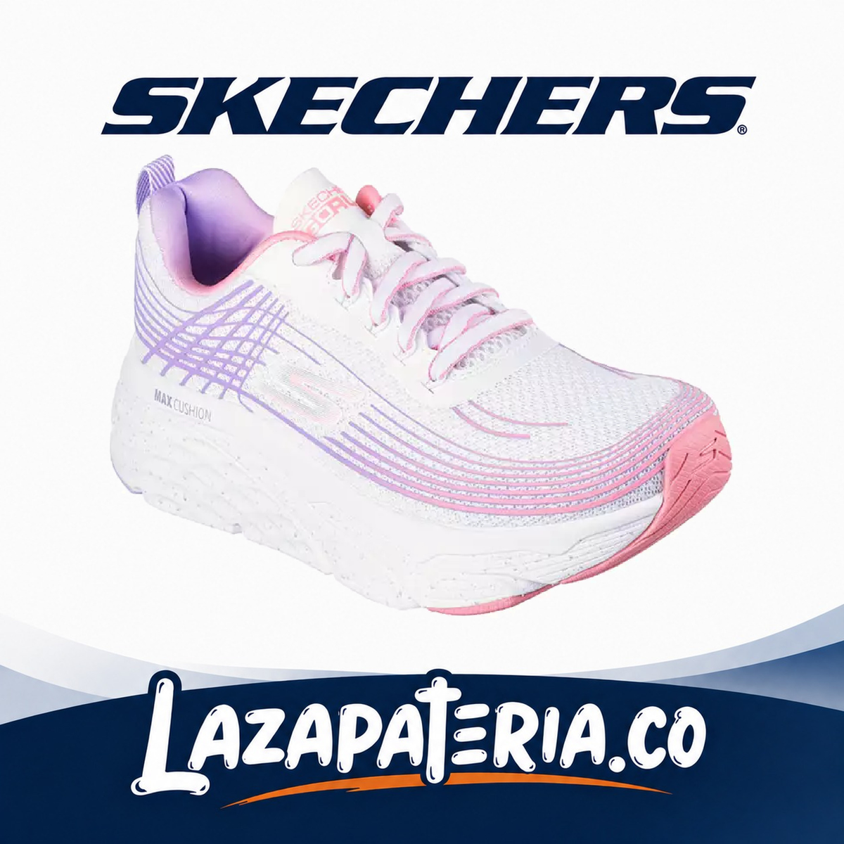 Tenis Skechers Max Cushioning Blanco para mujer
