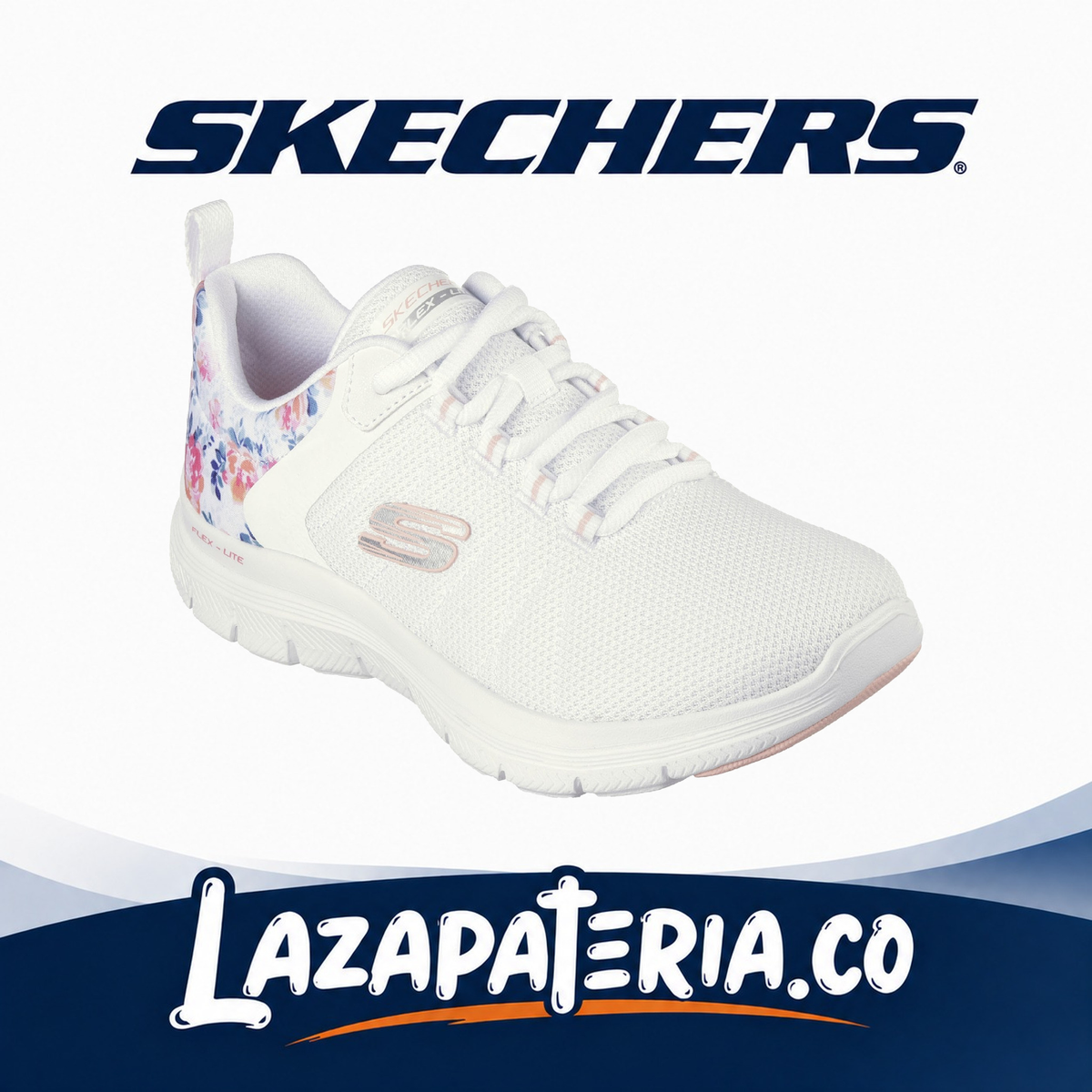 Tenis Skechers Flex Appeal Blanco para mujer