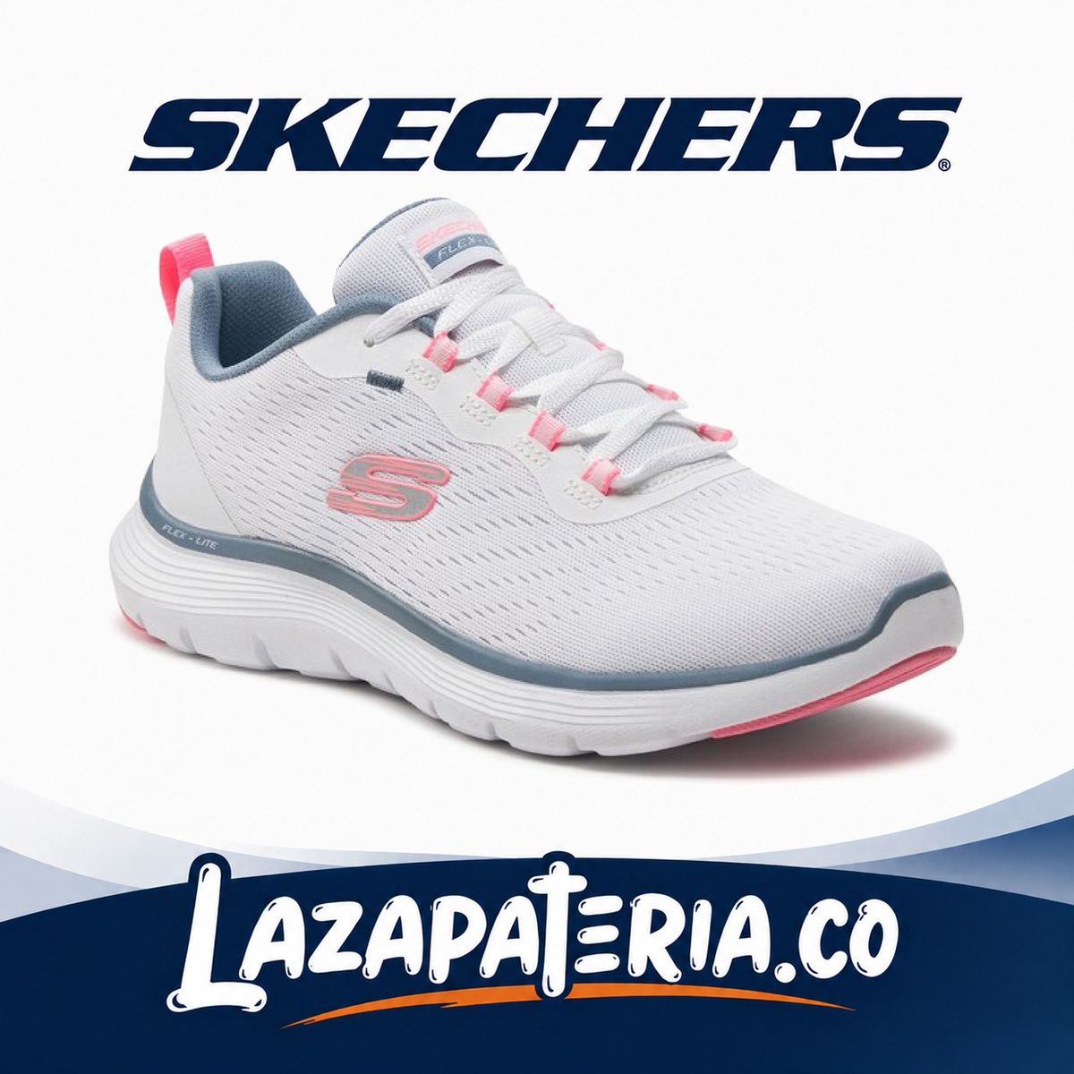 Tenis Skechers Flex Appeal Blanco para mujer
