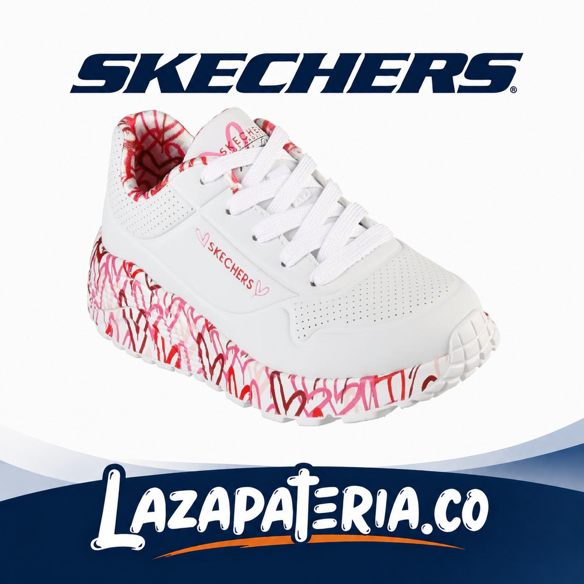 Tenis Skechers UNO Blanco para niña