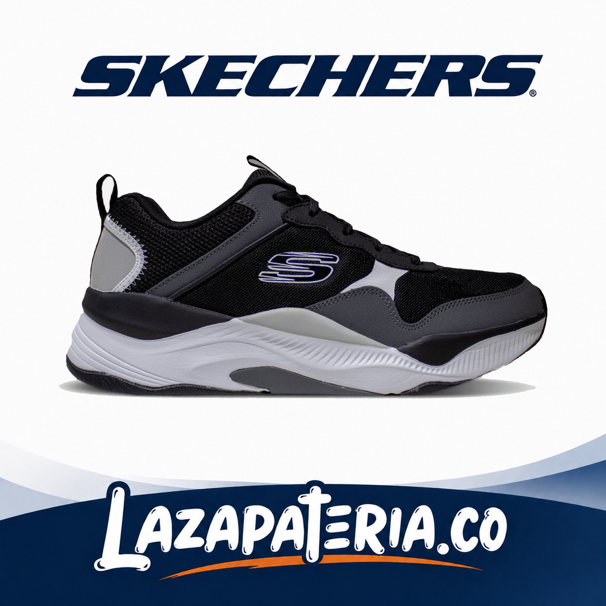 Tenis Skechers Mira Negro para hombre, vista 2