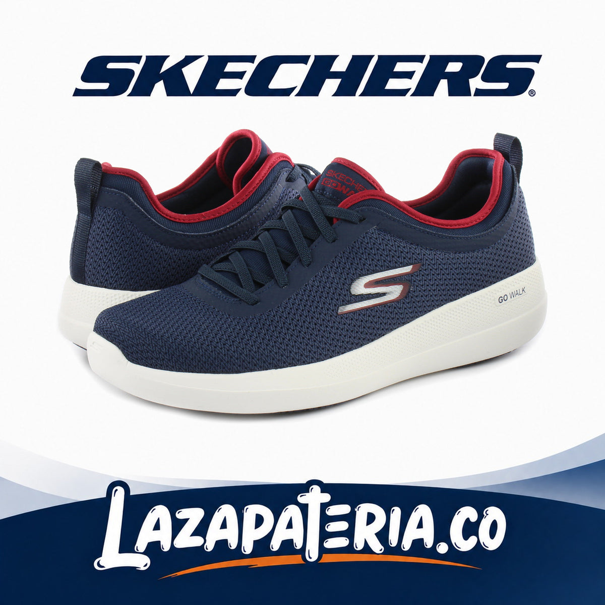 Tenis Skechers GO Walk Stability Azul Navy para hombre, vista 2