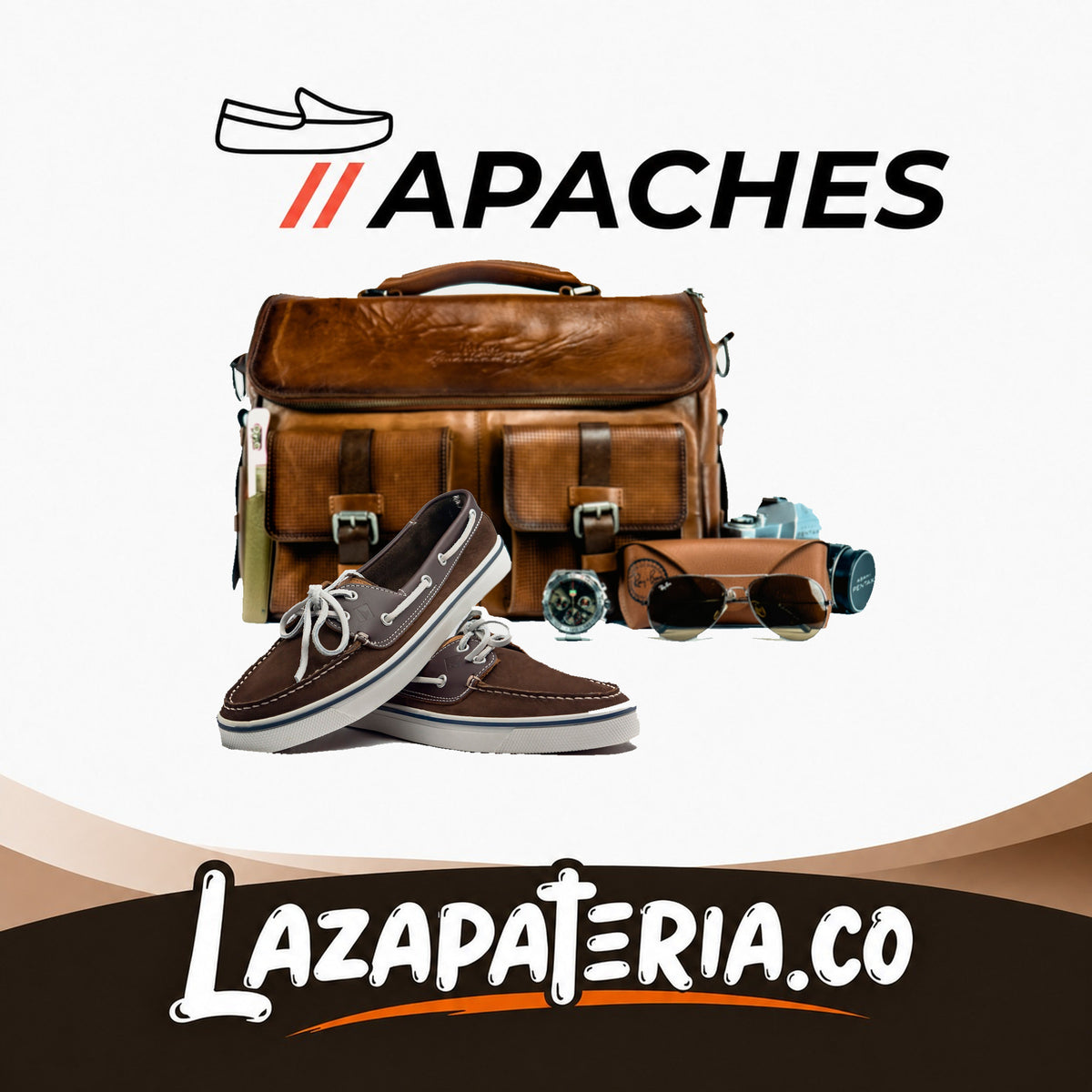 Mocasines Apaches Café para hombre, vista 5
