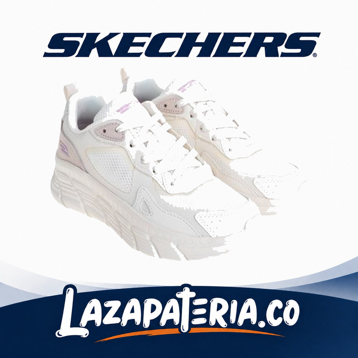 Tenis Skechers BOBS Sport Blanco para mujer, vista 2