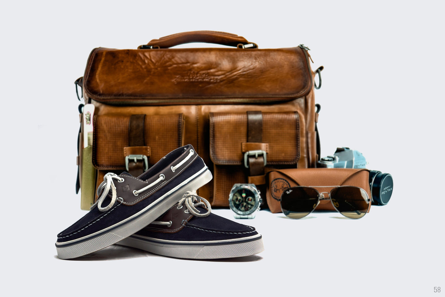 Mocasines Apaches Azul Café para hombre, vista 4