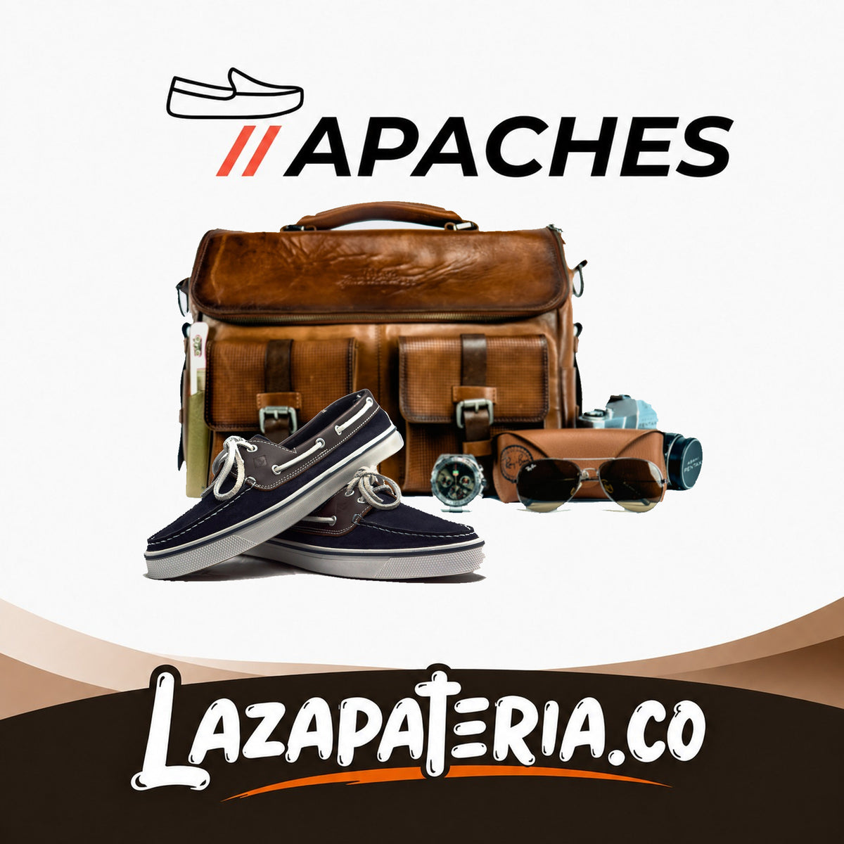 Mocasines Apaches Azul Café para hombre, vista 4