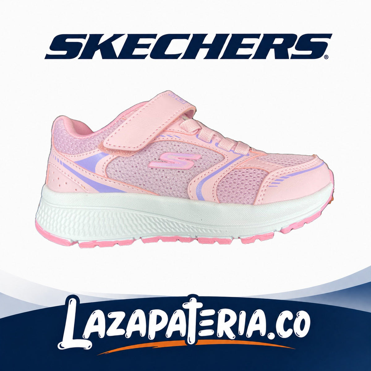 Tenis Skechers GOrun Rosado para niña, vista 2