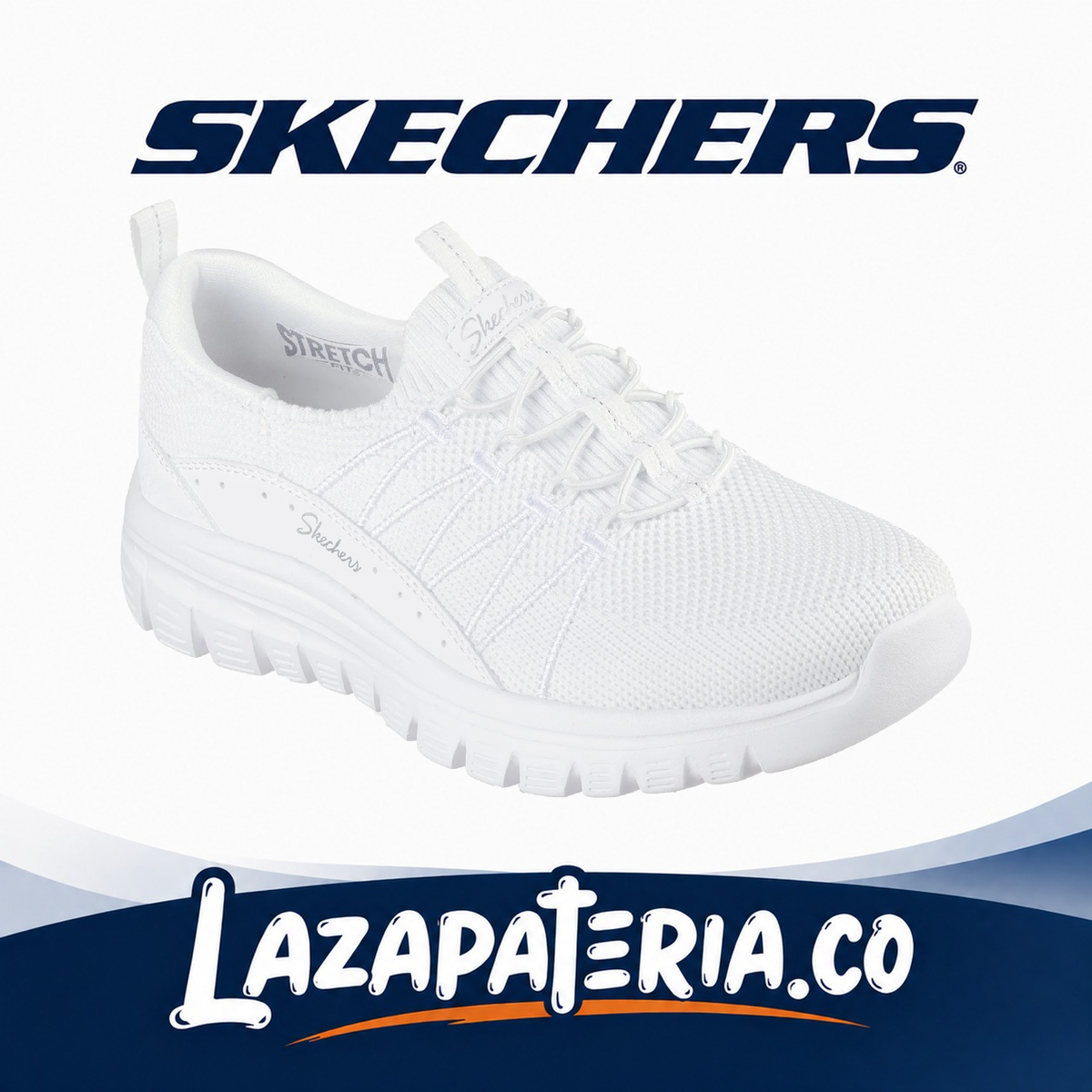 SKECHERS MUJER GRACEFUL BLANCO C10P0702WHT