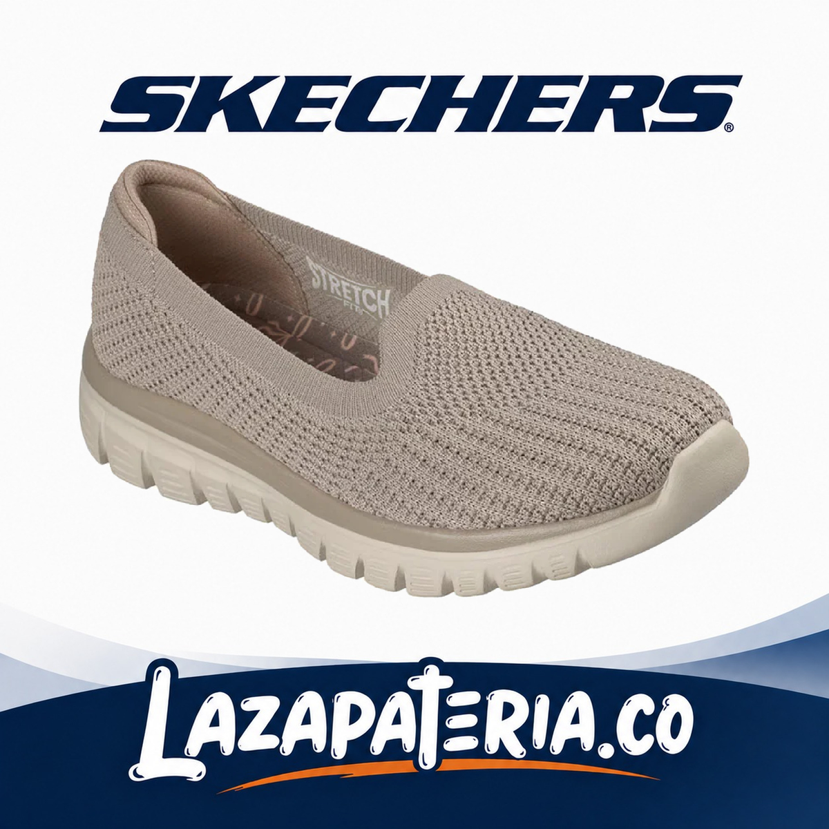 SKECHERS MUJER GRACEFUL BEIGE C10P0962TPE