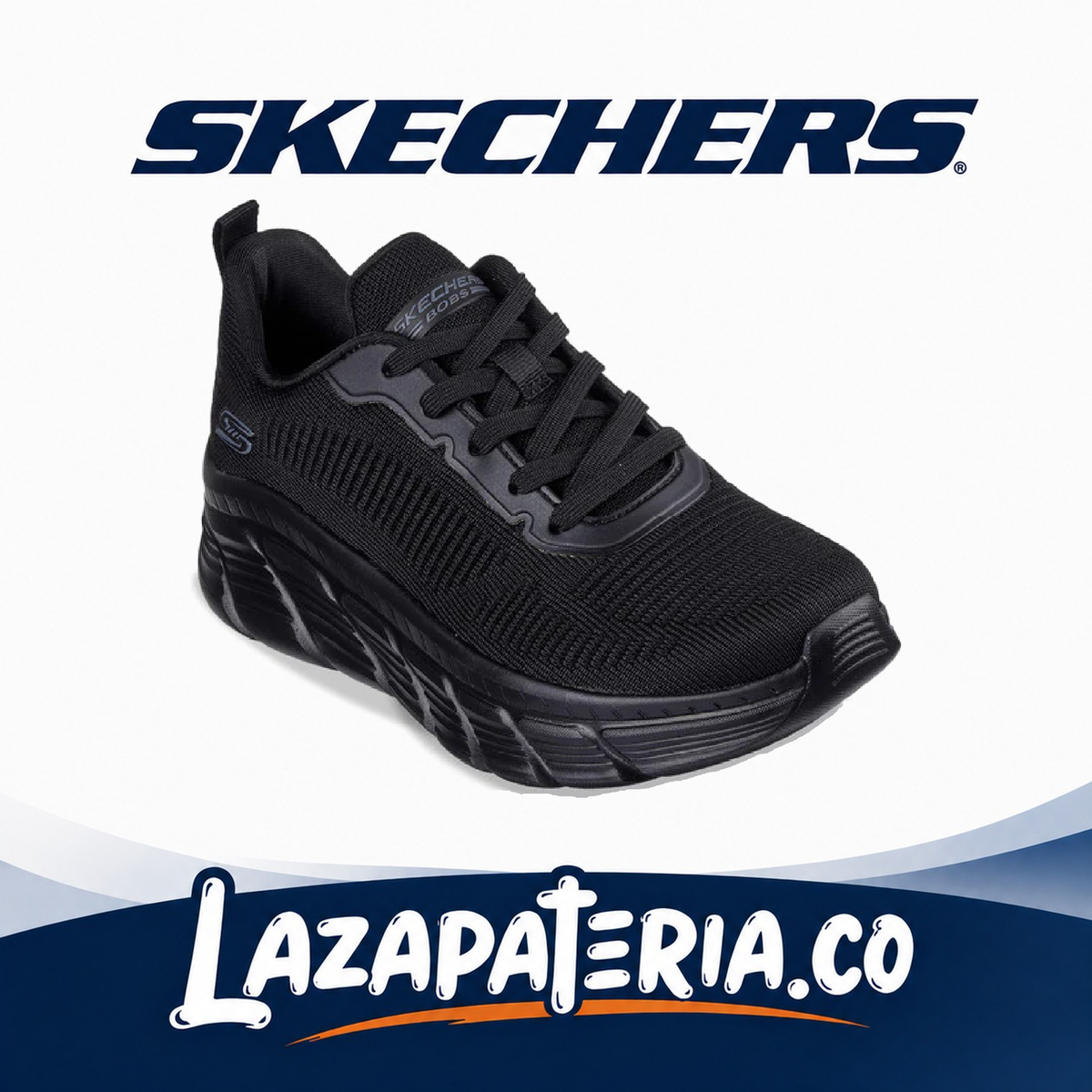 SKECHERS MUJER BOBS SPORT NEGRO C11P7385BBK
