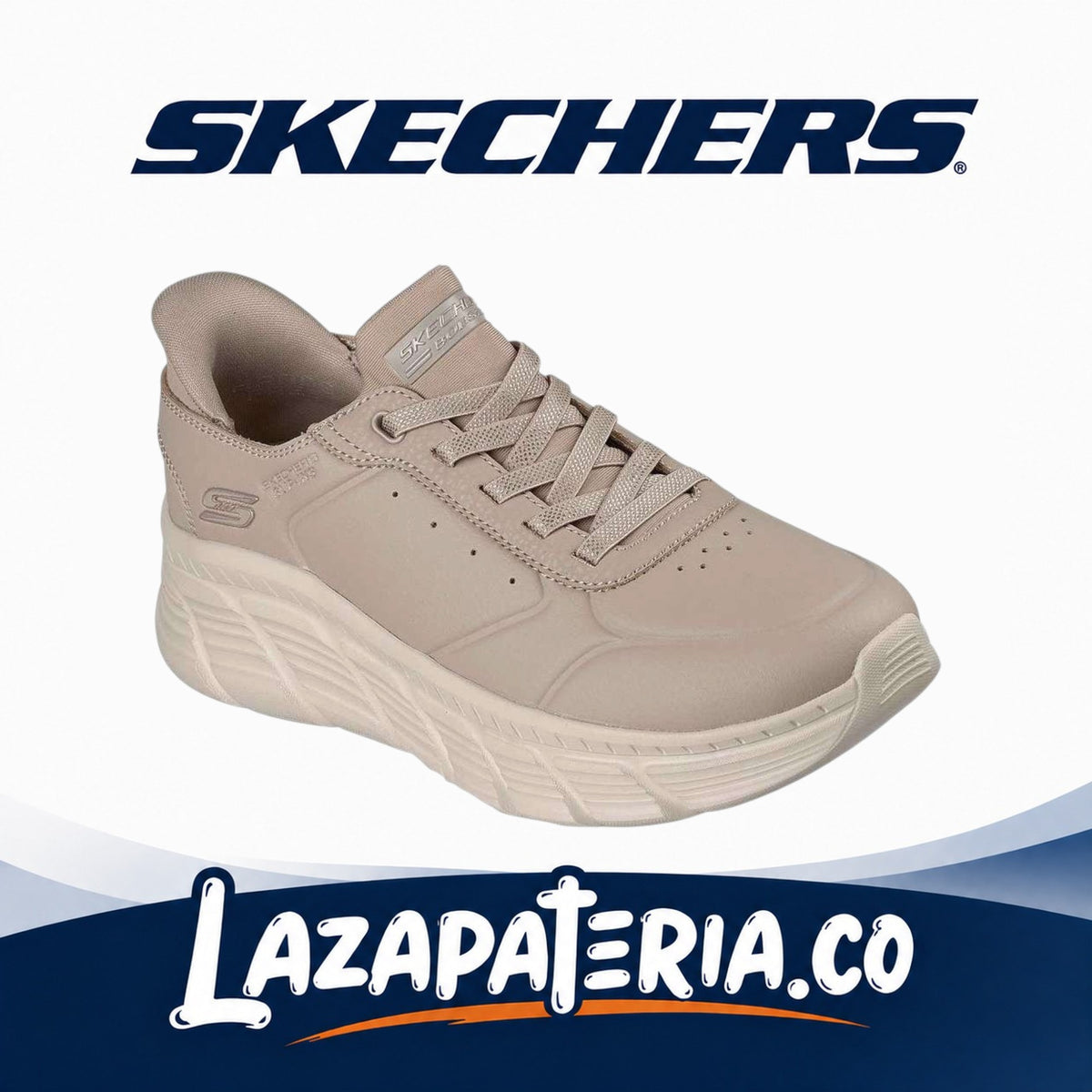 Tenis Skechers Slip-ins BOBS Sport Mujer Beige C11P7394TPE