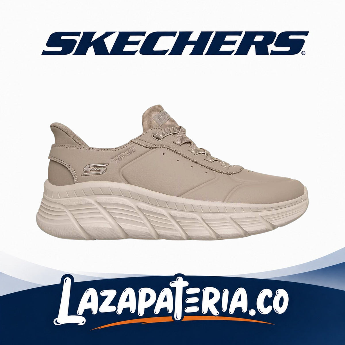 Tenis Skechers Slip-ins BOBS Sport Mujer Beige C11P7394TPE